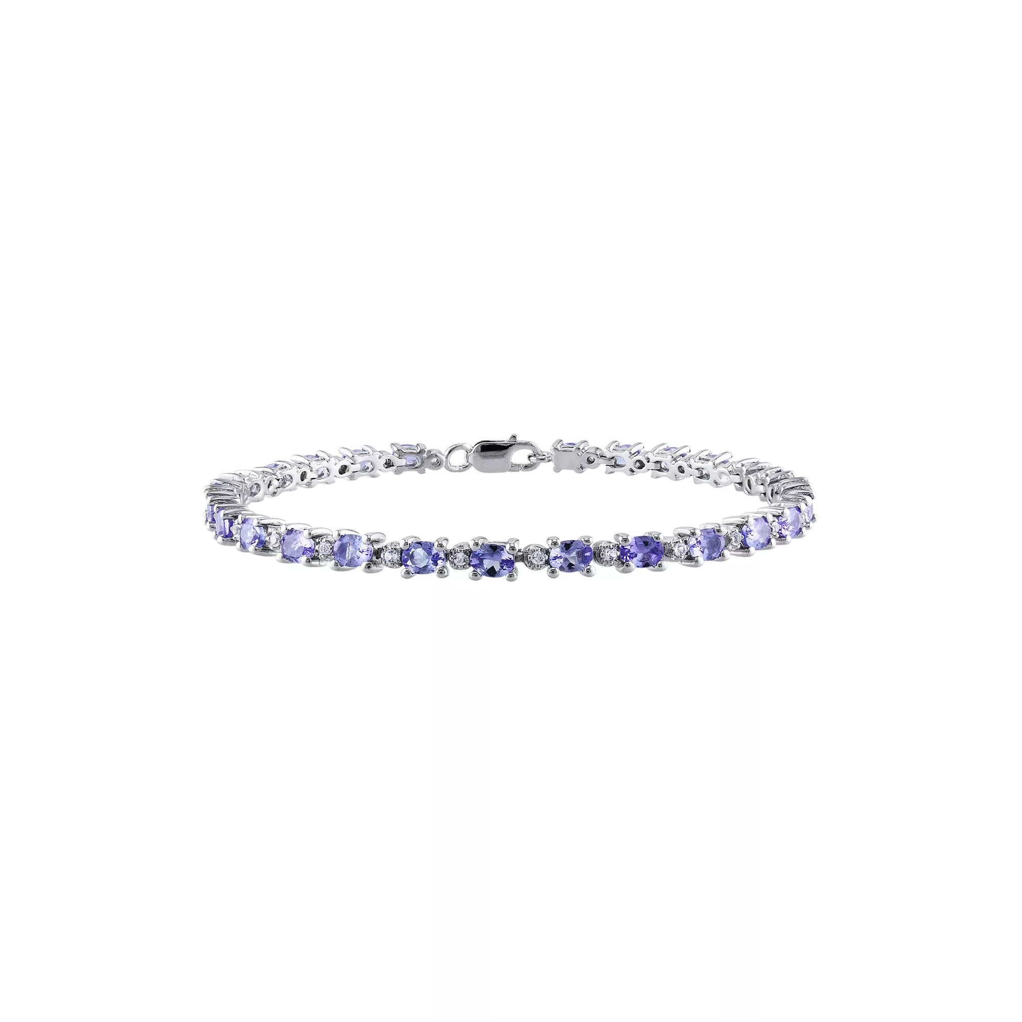 Tanzanite & White Topaz Sterling Silver Bracelet, Women's,  Product Image