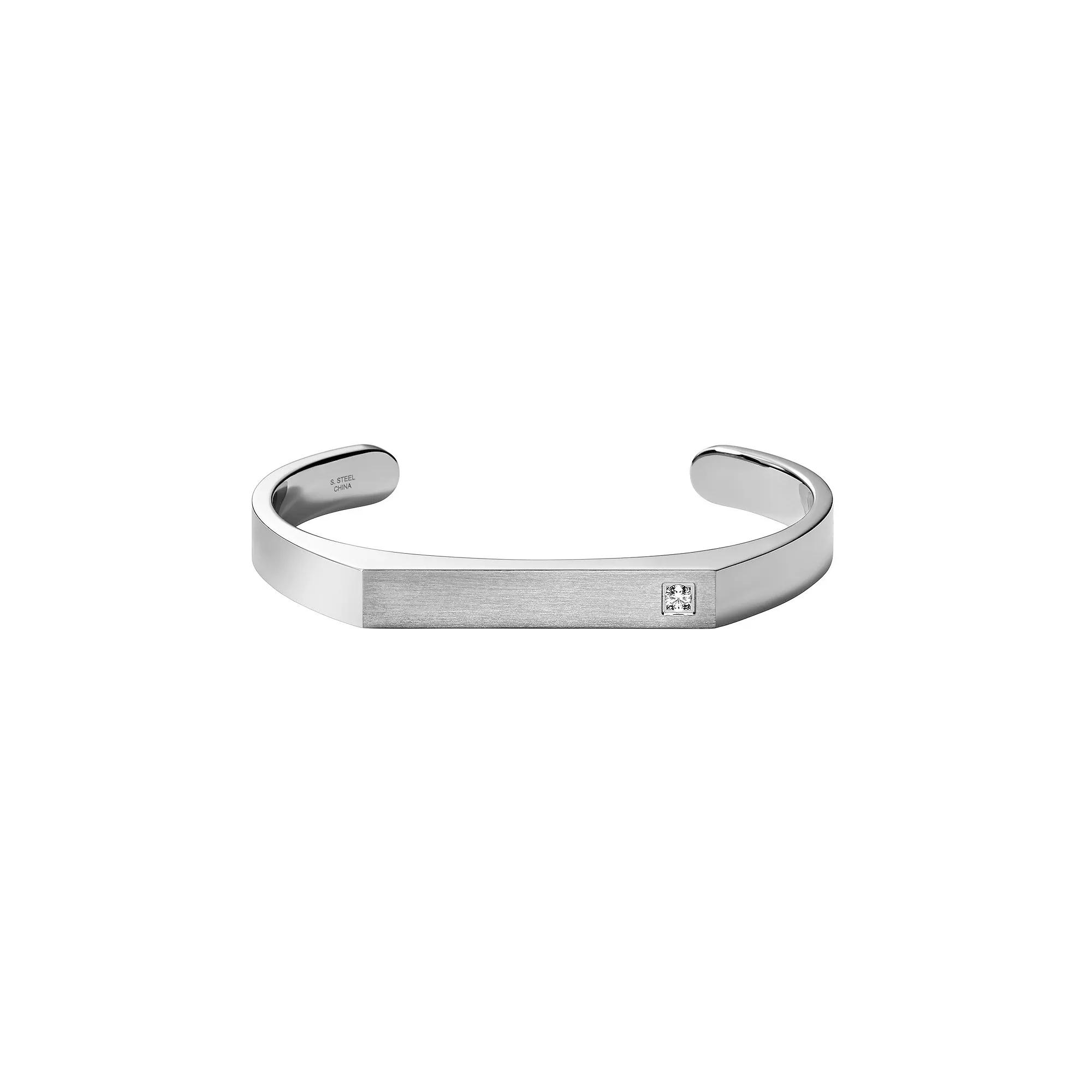 Bulova Mens Diamond Accent Classic Cuff Bracelet Stainless Product Image