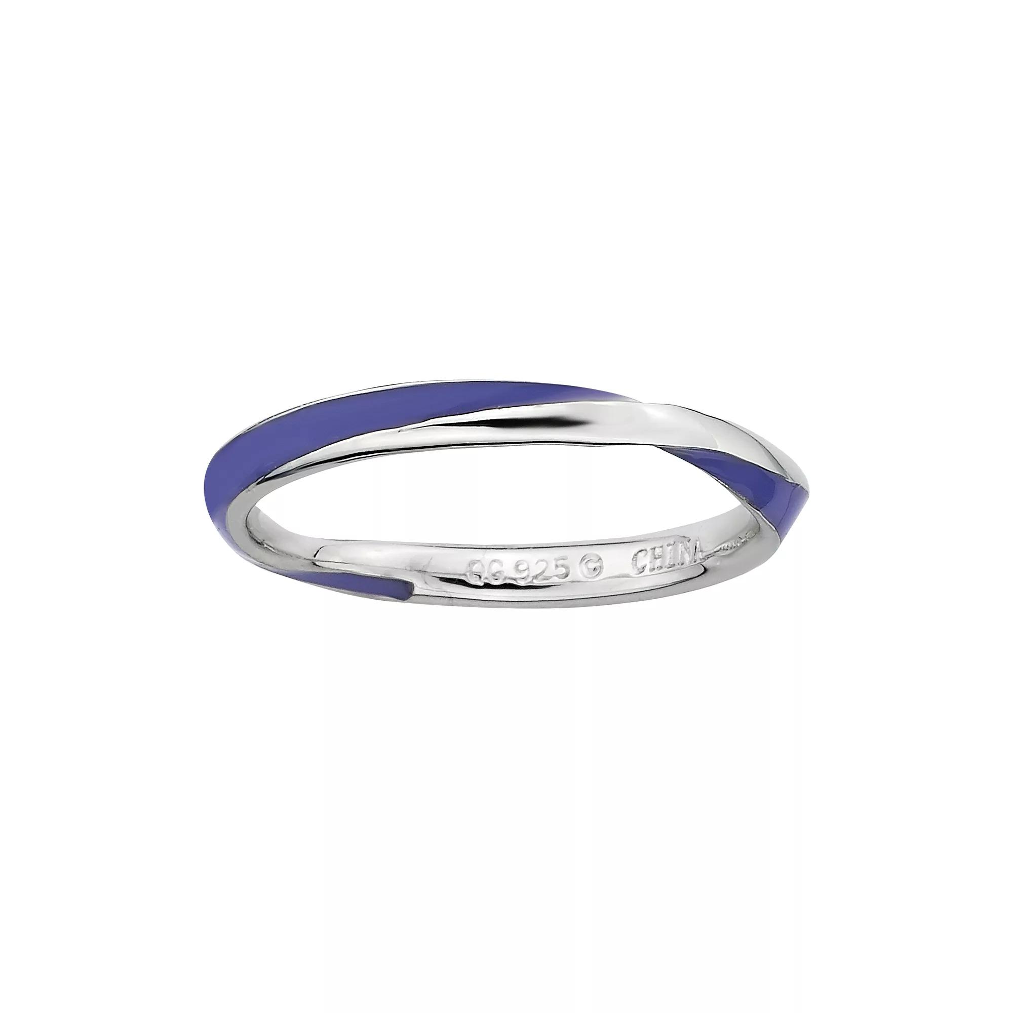 Stacks & Stones Sterling Silver Purple Enamel Twist Stack Ring, Women's, Size: 8 Product Image