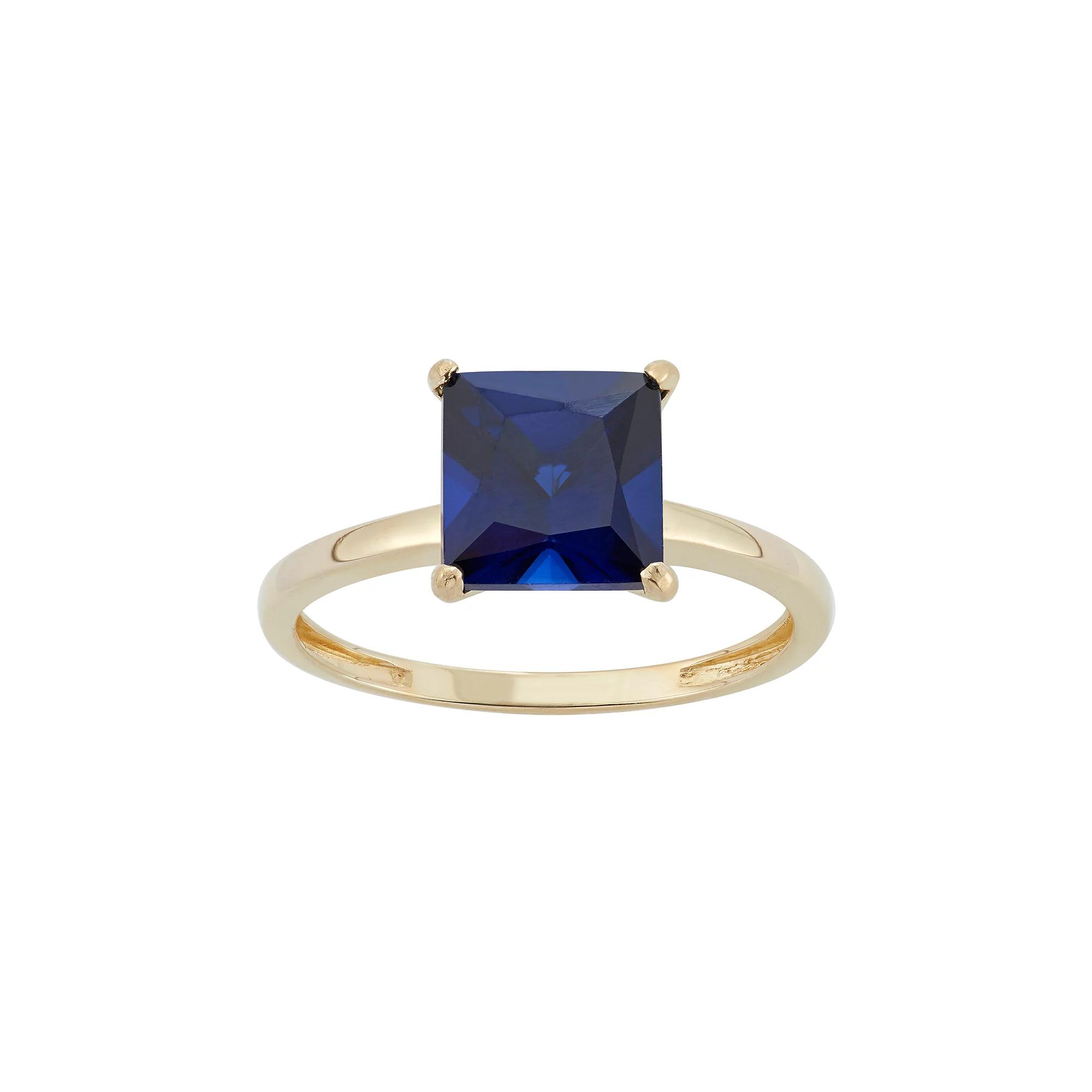 Designs by Gioelli Lab-Created Sapphire 10k Gold Ring, Women's, Size: 8, Blue Product Image