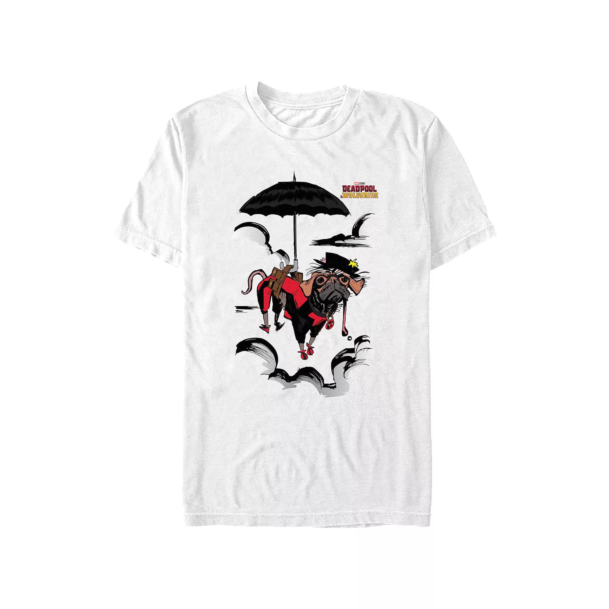 Men's Deadpool And Wolverine Dogpool Mary Poppins Clouds Graphic Tee,  Product Image