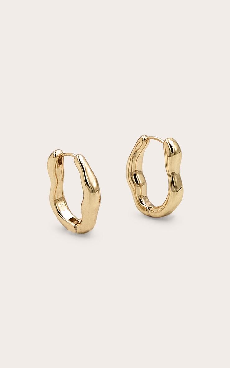 Gold Abstract Hoop Earrings Product Image