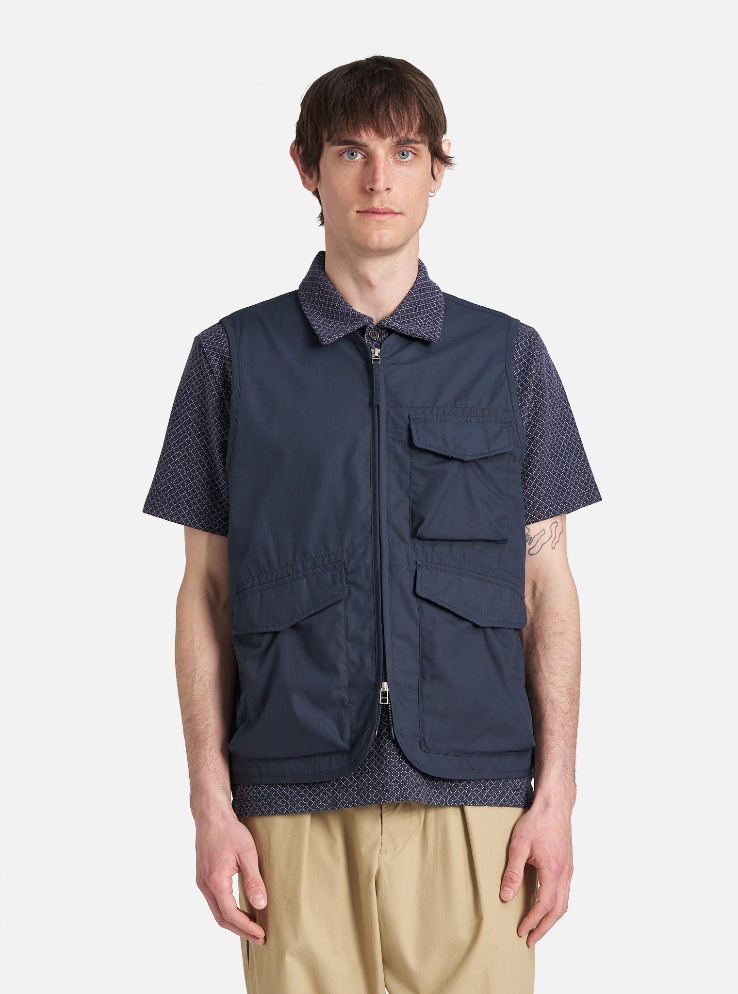 Navy Recycled Polytech Parachute Liner Gilet Product Image