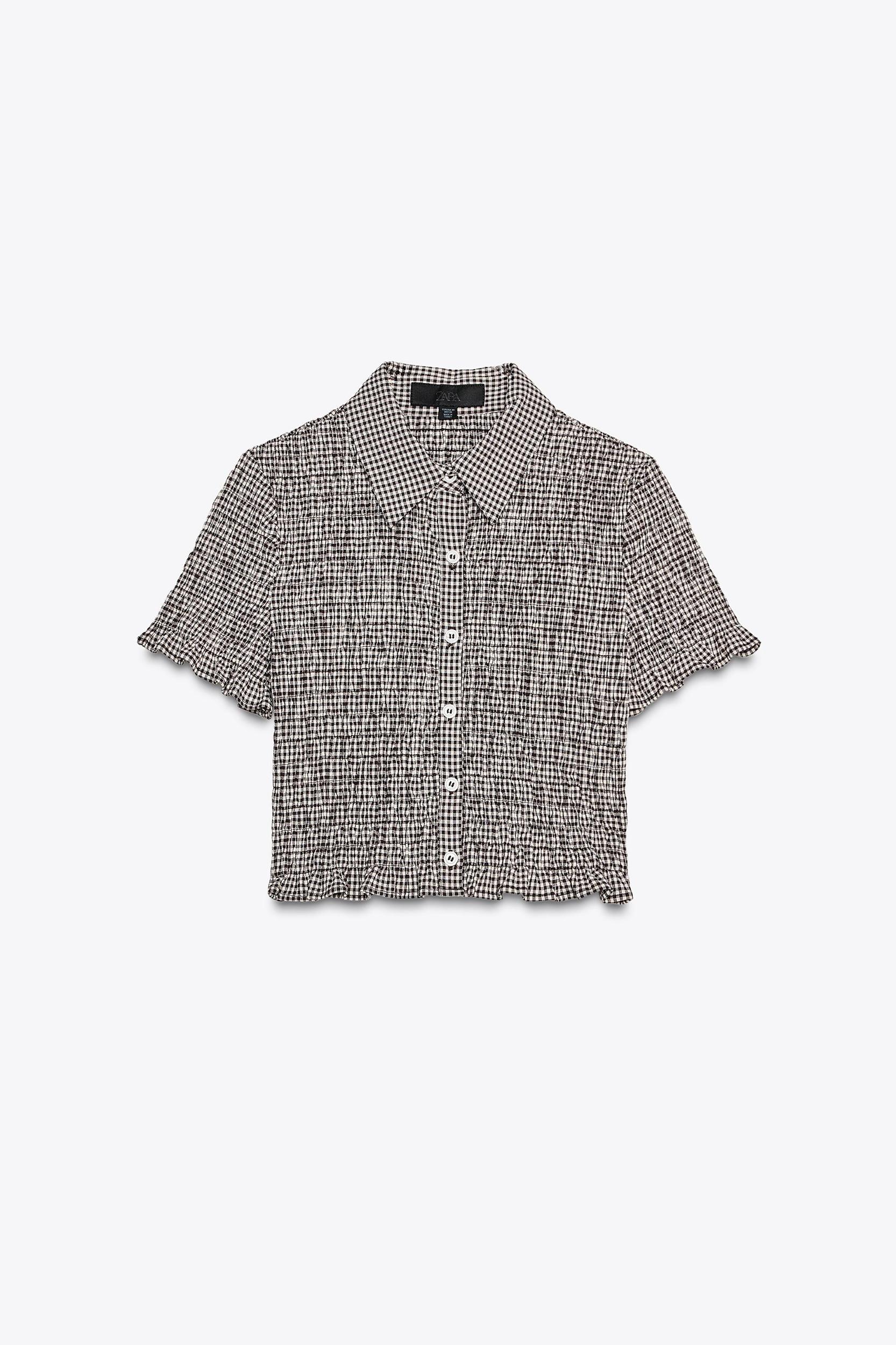 GINGHAM CROP SHIRT Product Image