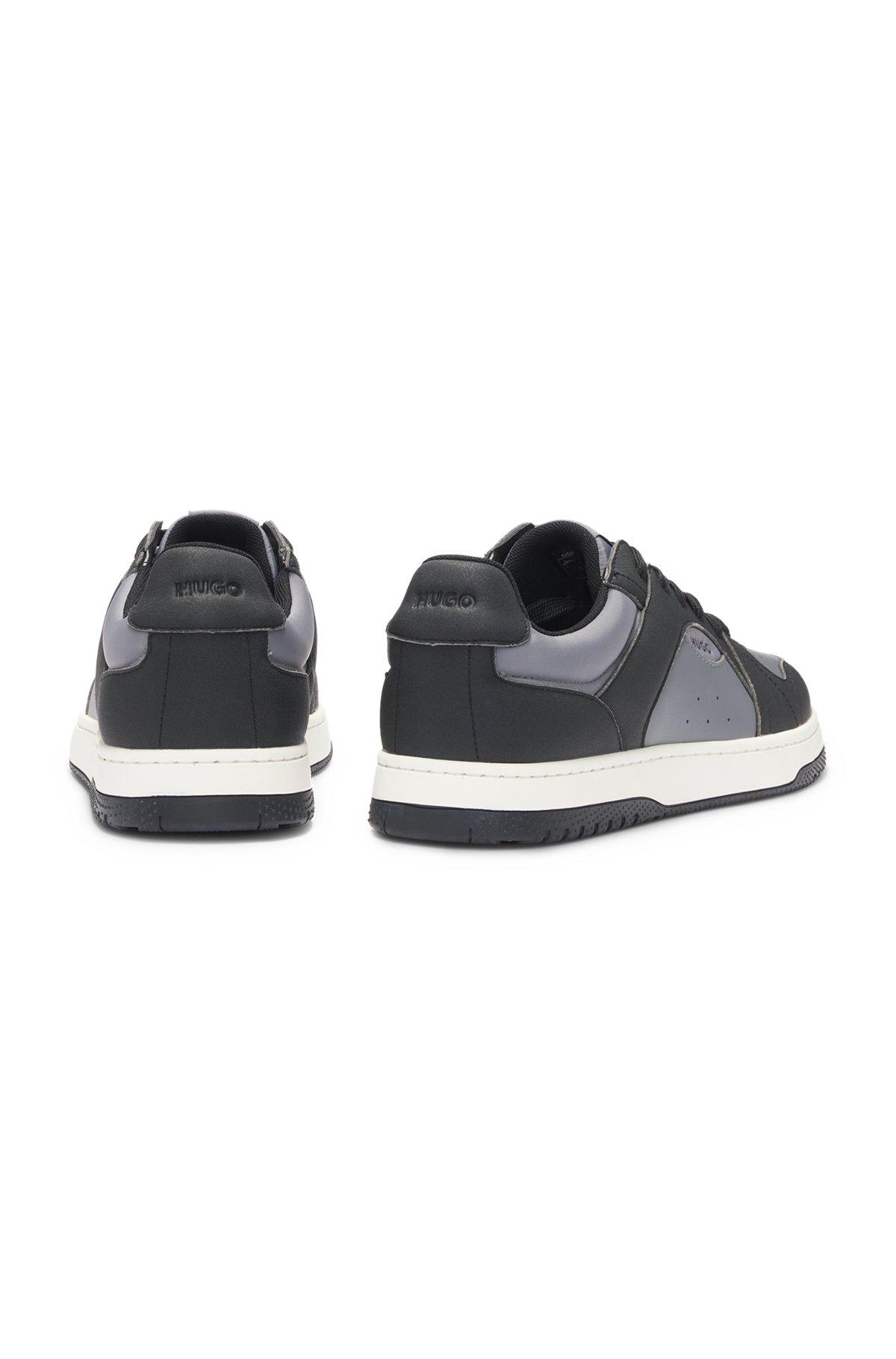 Low-top trainers with faux leather Product Image