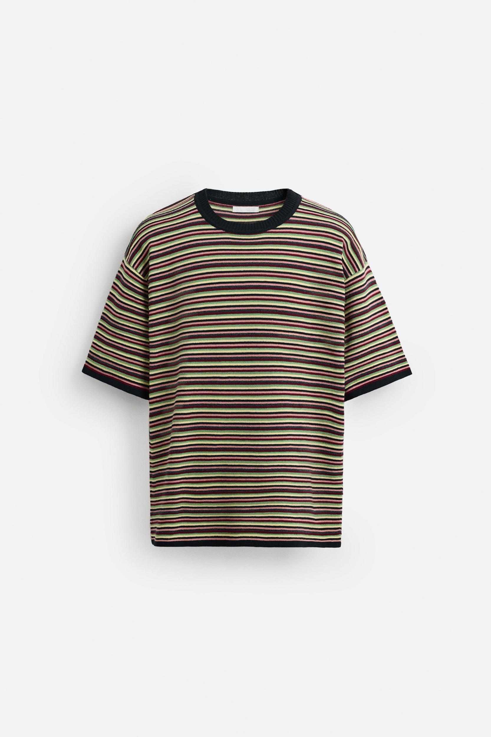 STRIPED KNIT T-SHIRT Product Image
