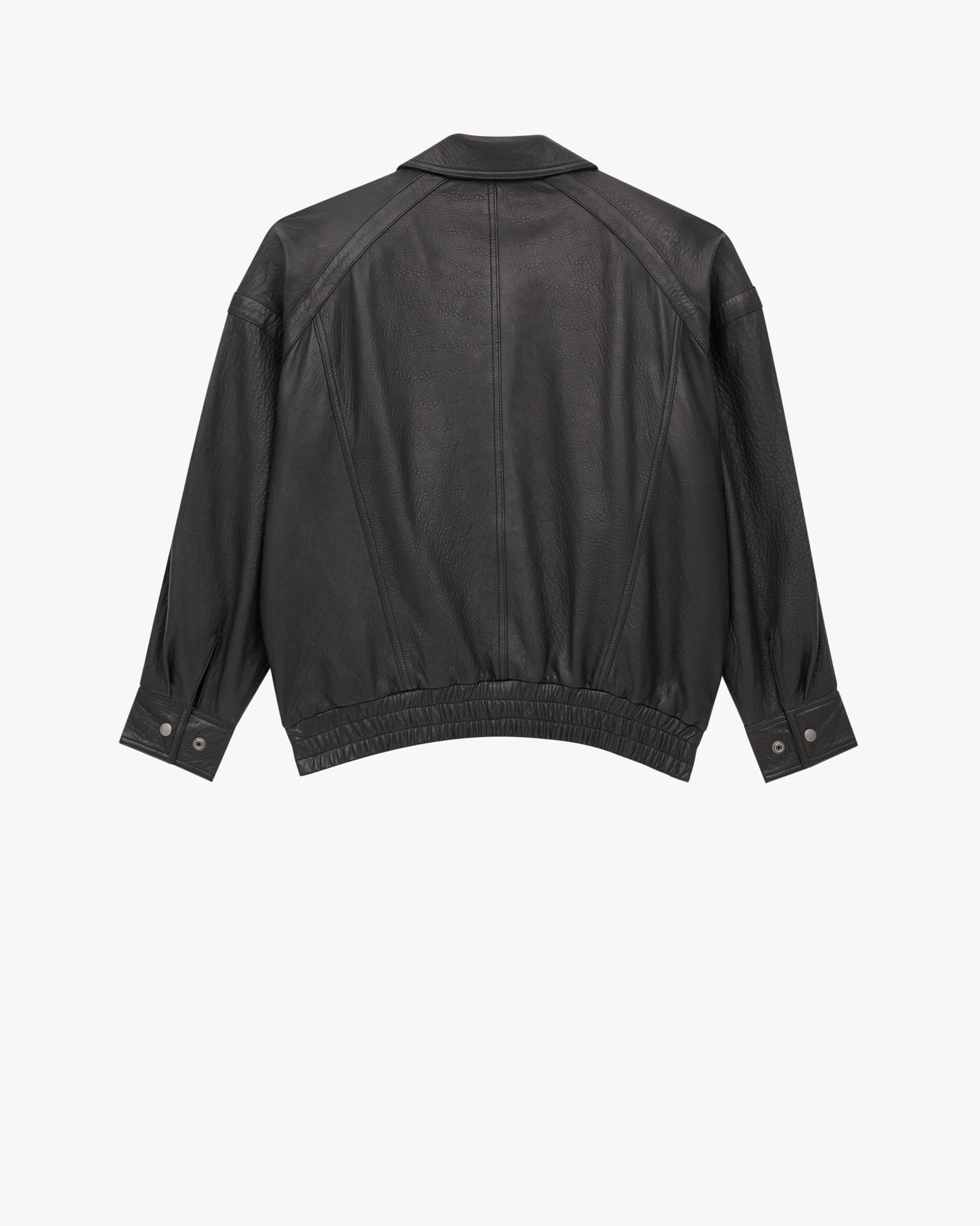 bomber jacket in bubbled lambskin Product Image