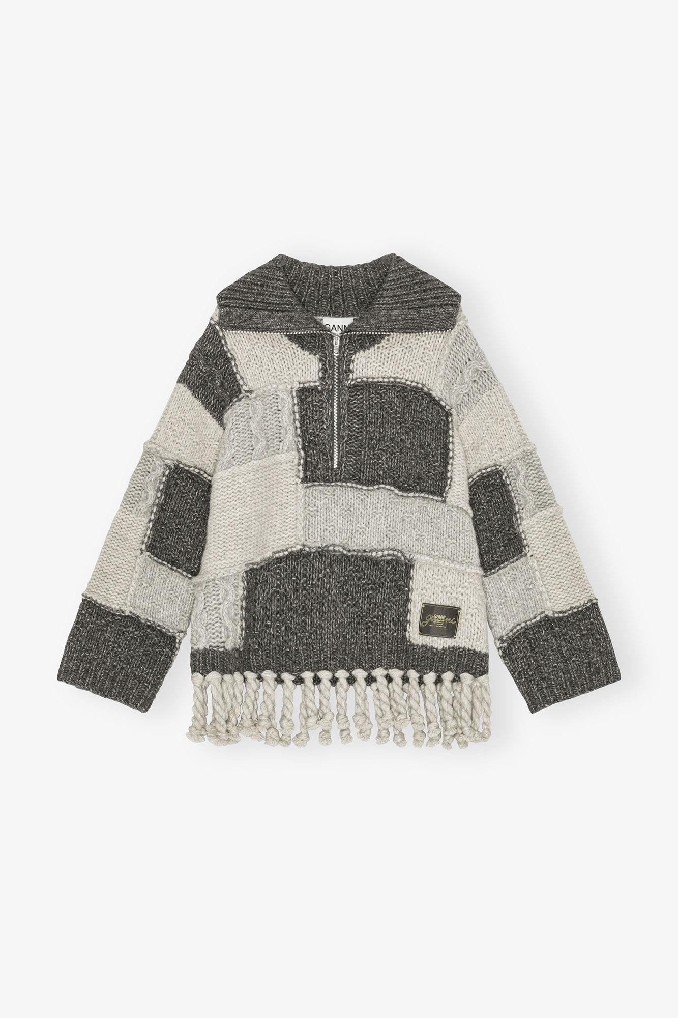 Patchwork Fringe Sweater Product Image