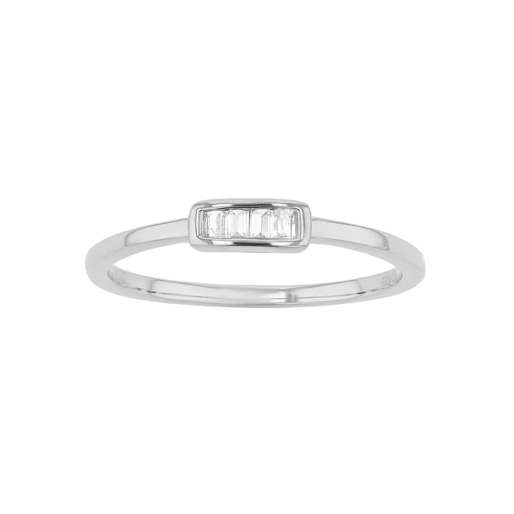 Sterling Silver Diamond Accent Baguette Ring, Womens Product Image