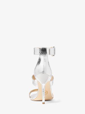 Amal Metallic Snake Embossed Leather Sandal Product Image