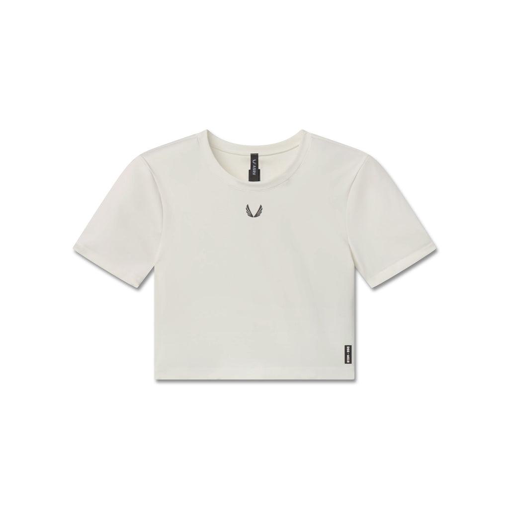W019. LYCRA® Cropped Tee - Ivory Cream Product Image