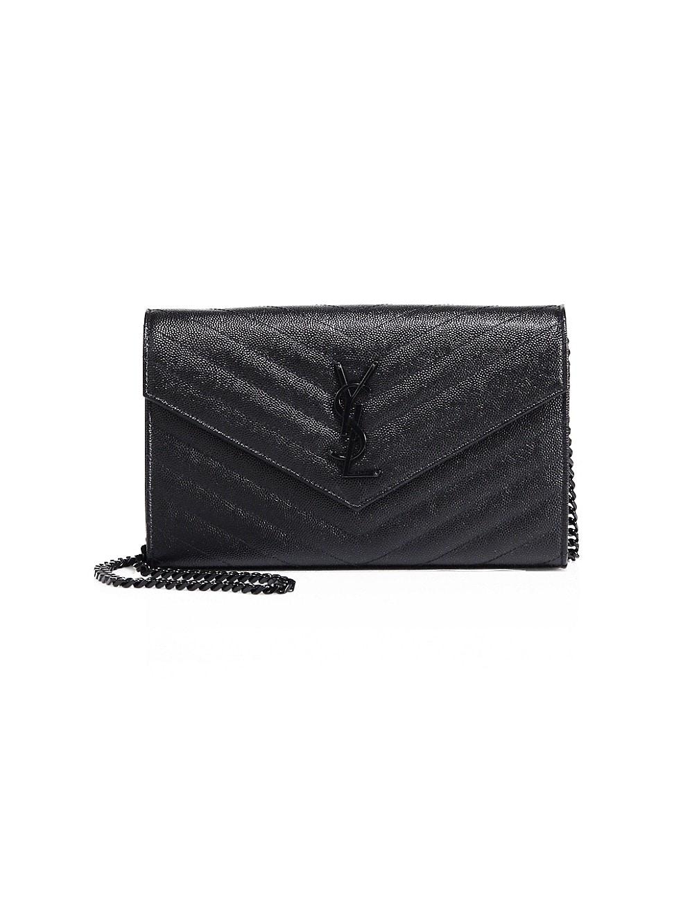 Womens Classic Cassandre Chain Wallet in Grain De Poudre Leather Product Image