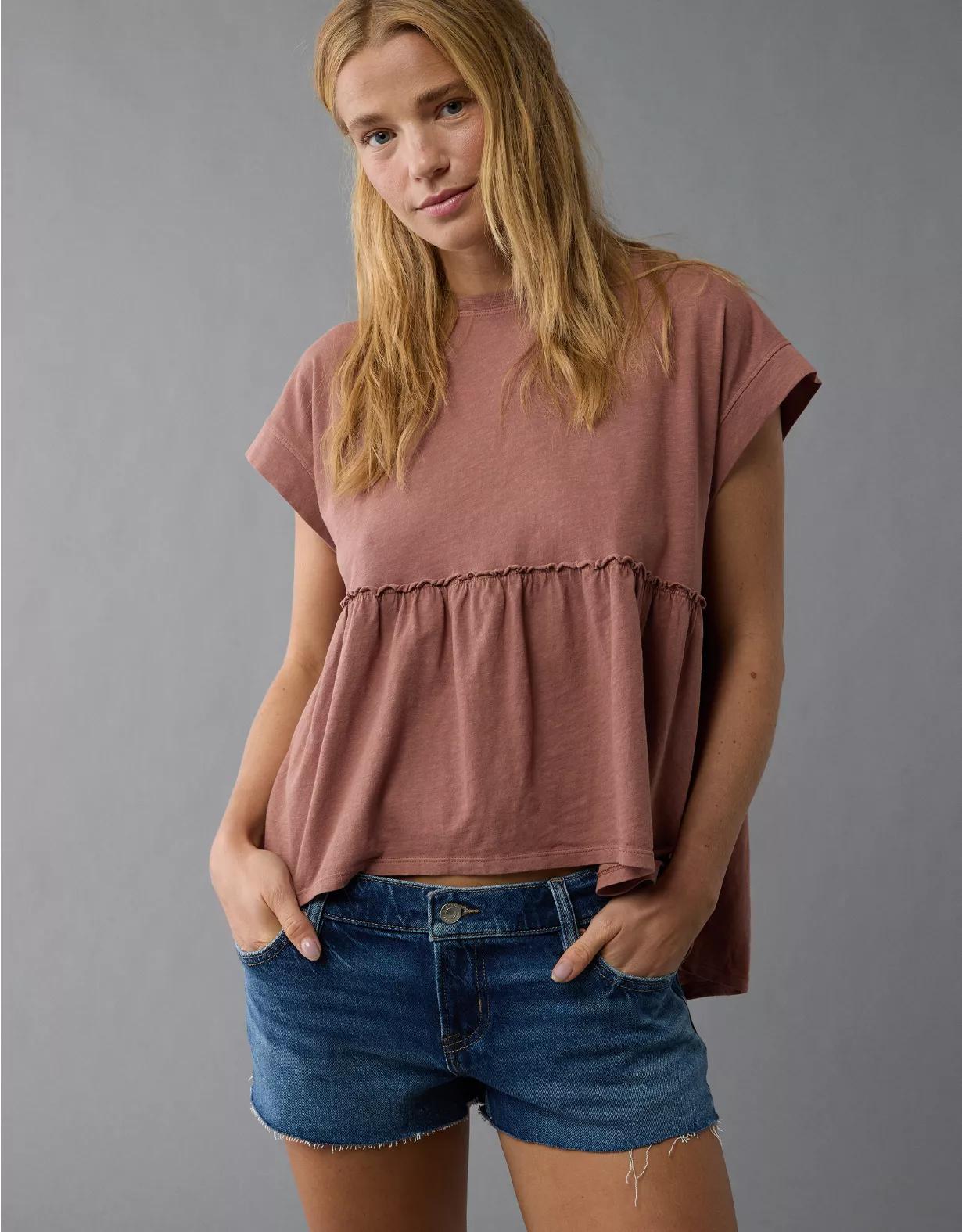 AE Sunchaser Knit Babydoll Swing T-Shirt Product Image