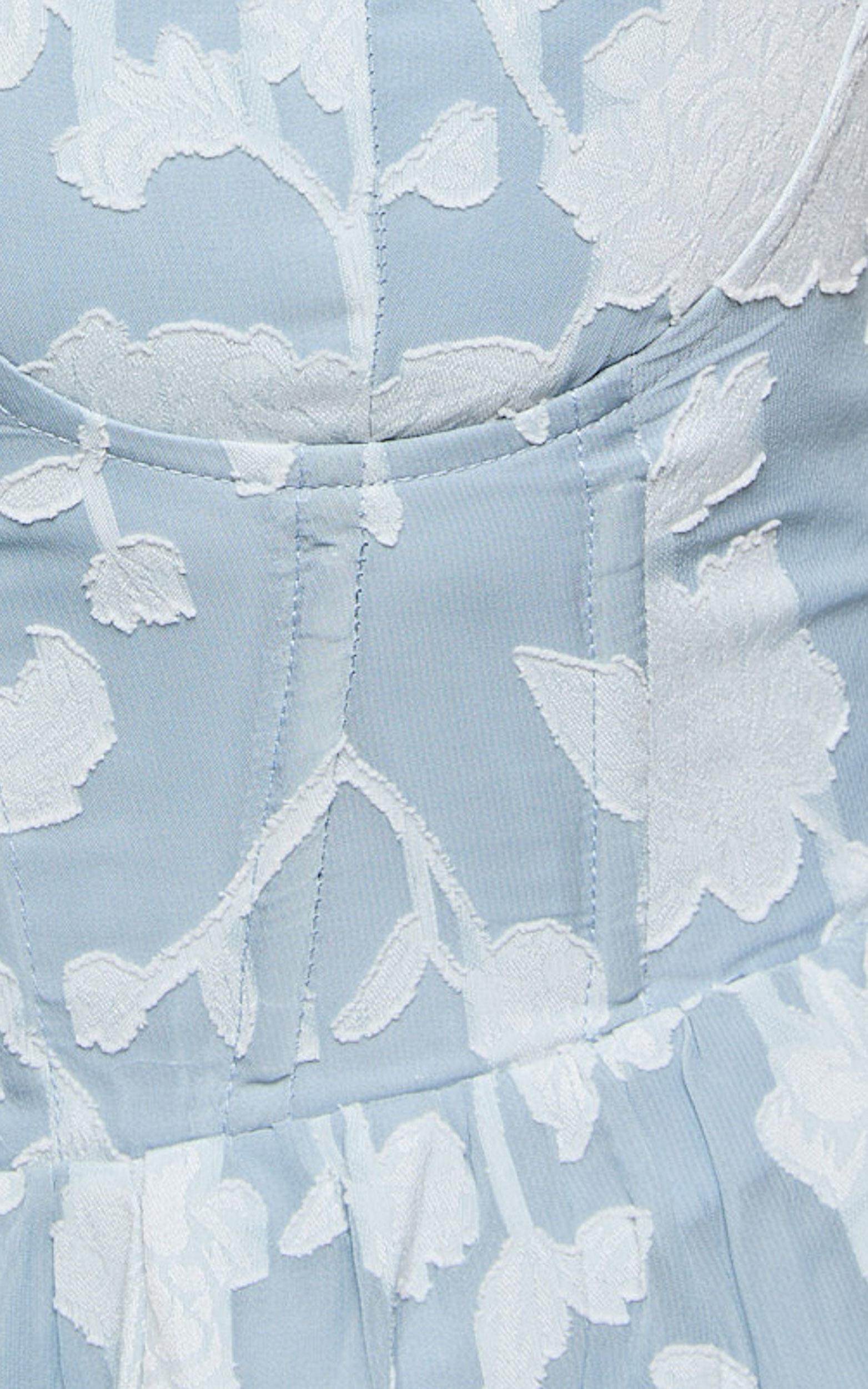 Janezkie Maxi Dress - Femme Tiered Jacquard Formal Dress in Light Blue Product Image