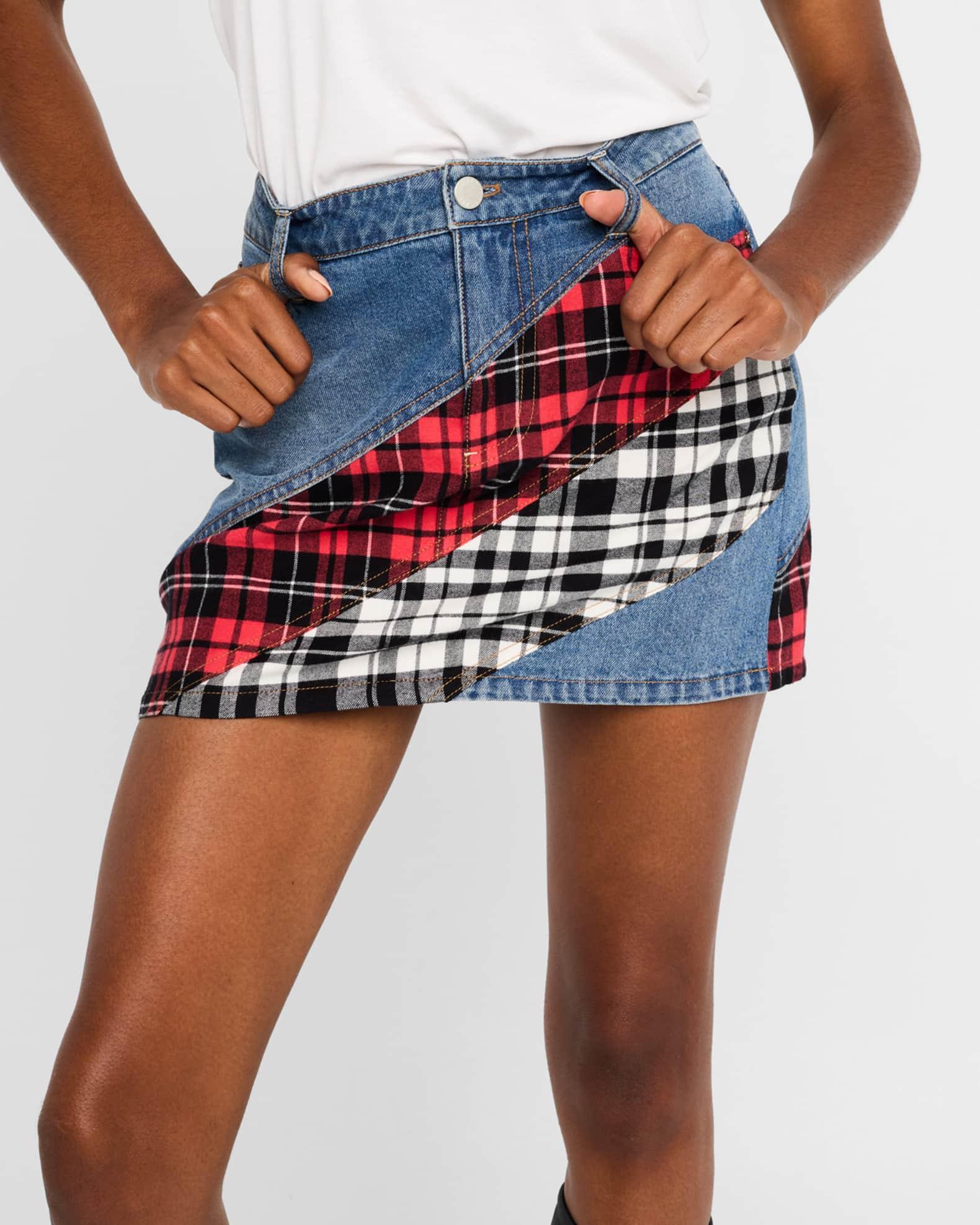 Lisanne Spiral Denim Mini Skirt Product Image