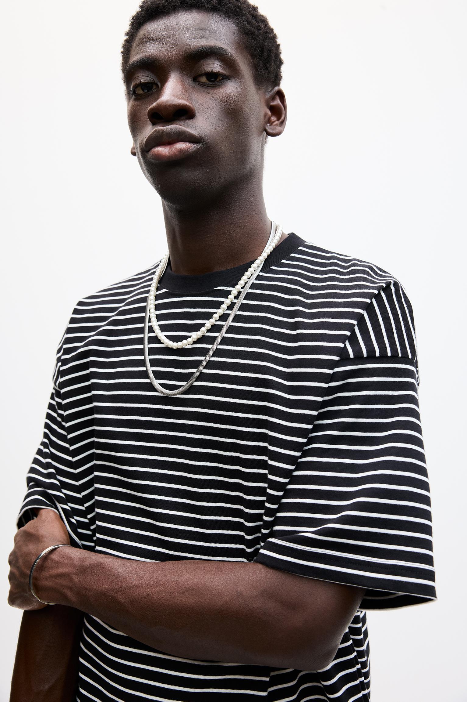 Striped boxy-fit T-shirt Product Image