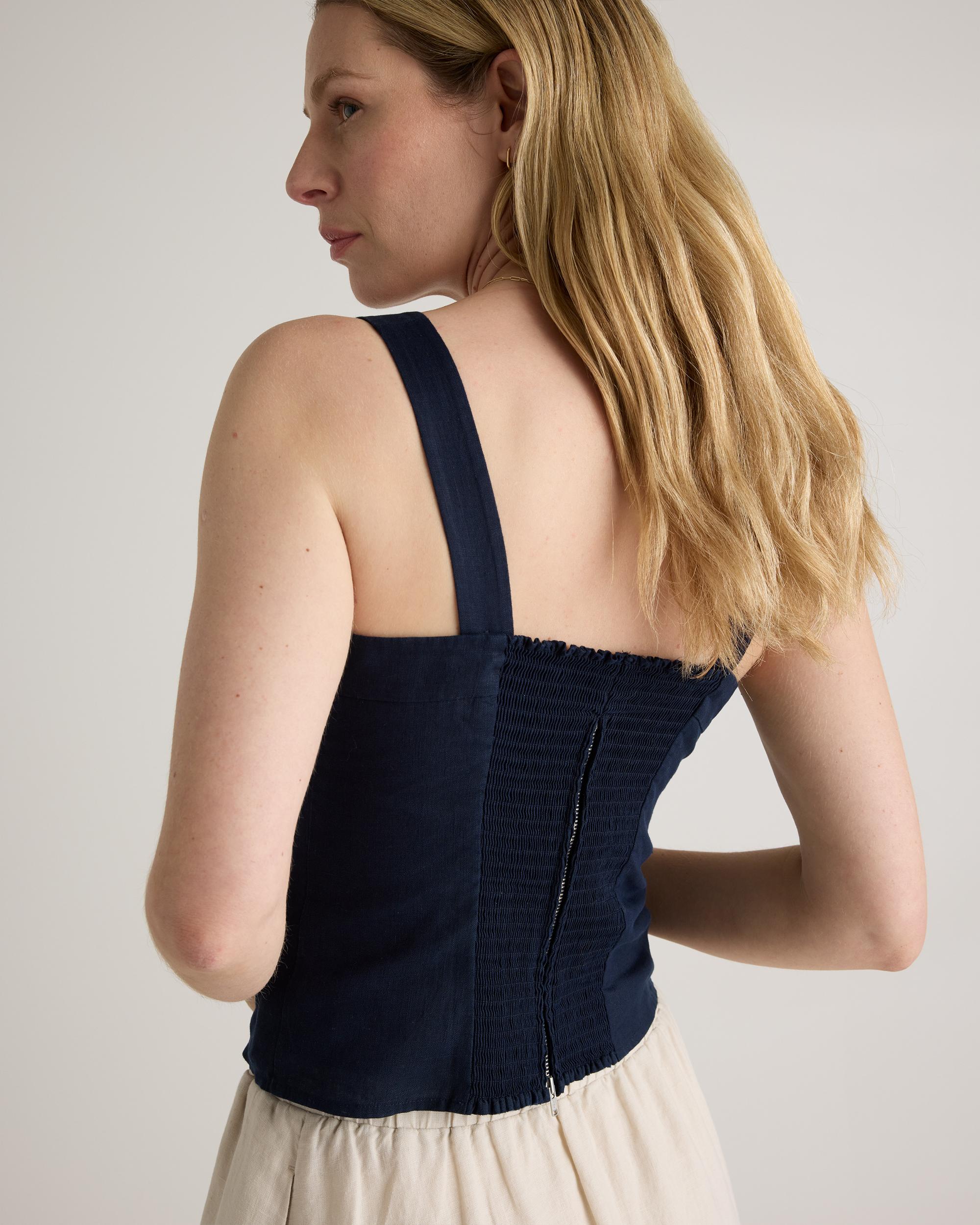 Quince | Women's 100% European Linen Fitted Tank Top Product Image