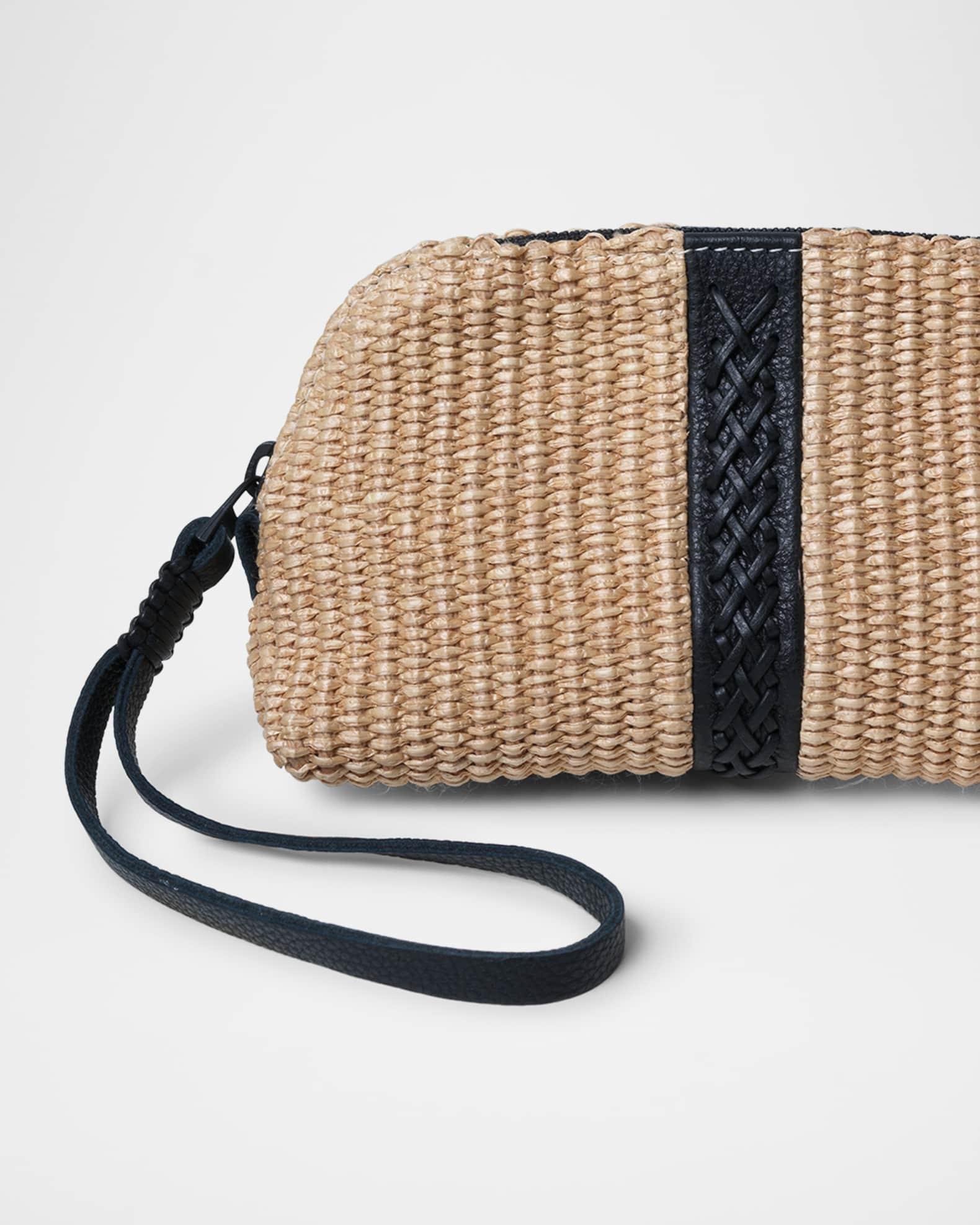 Woven Fabric & Leather Wristlet  Product Image