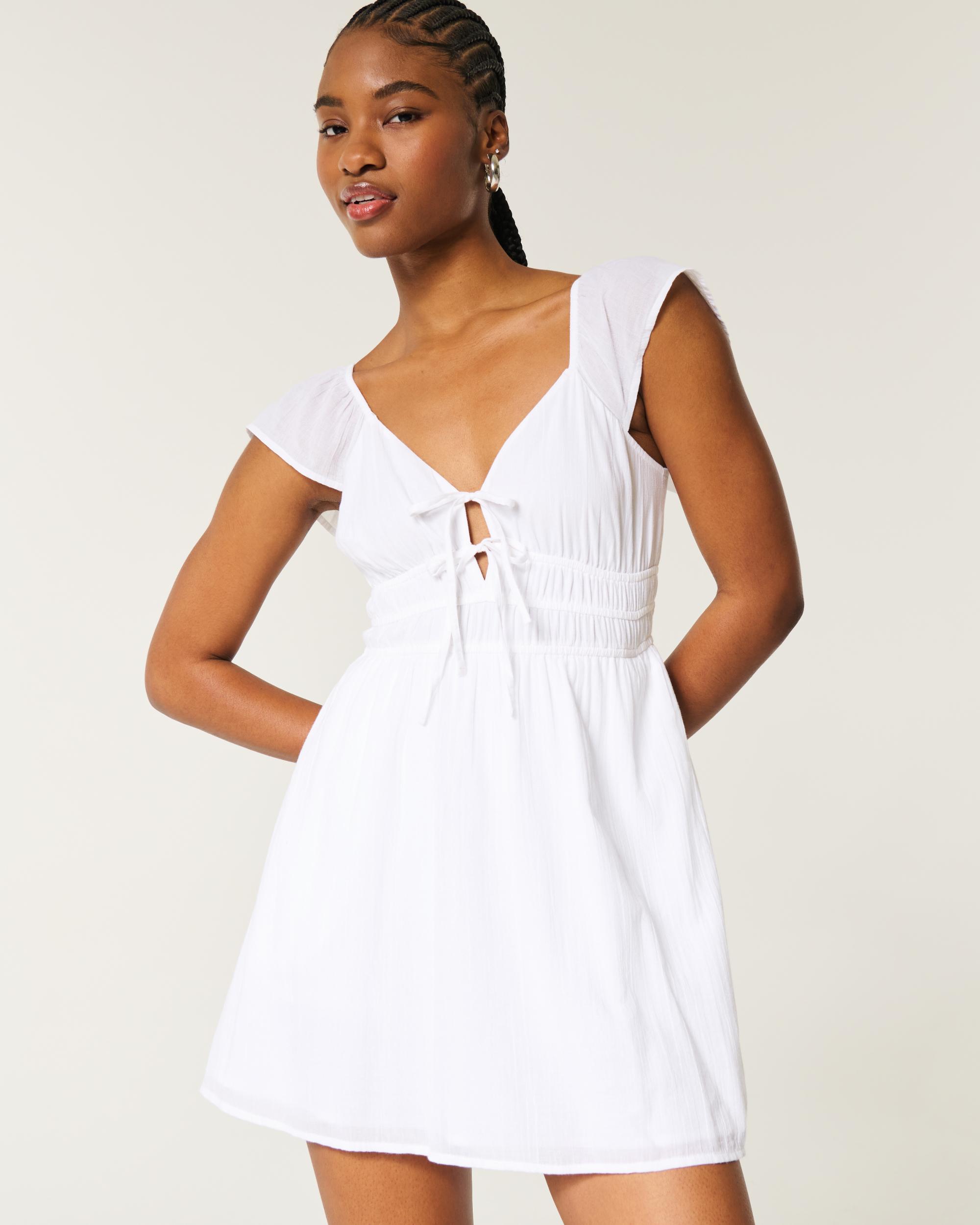 Flutter Sleeve Double-Tie Skort Dress Product Image