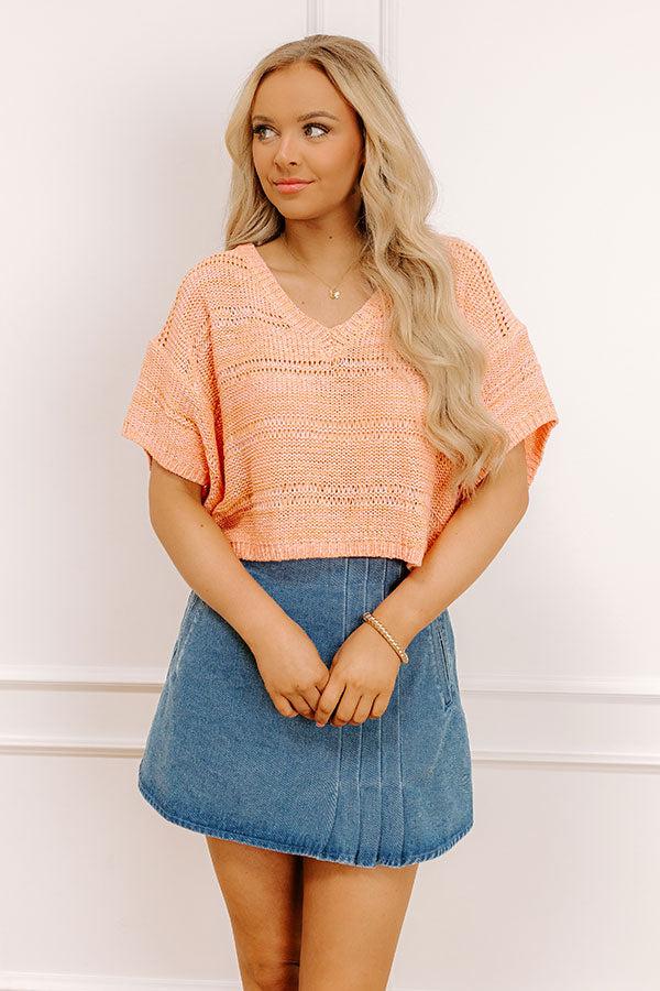 Sorbet On The Patio Knit Top in Coral Product Image