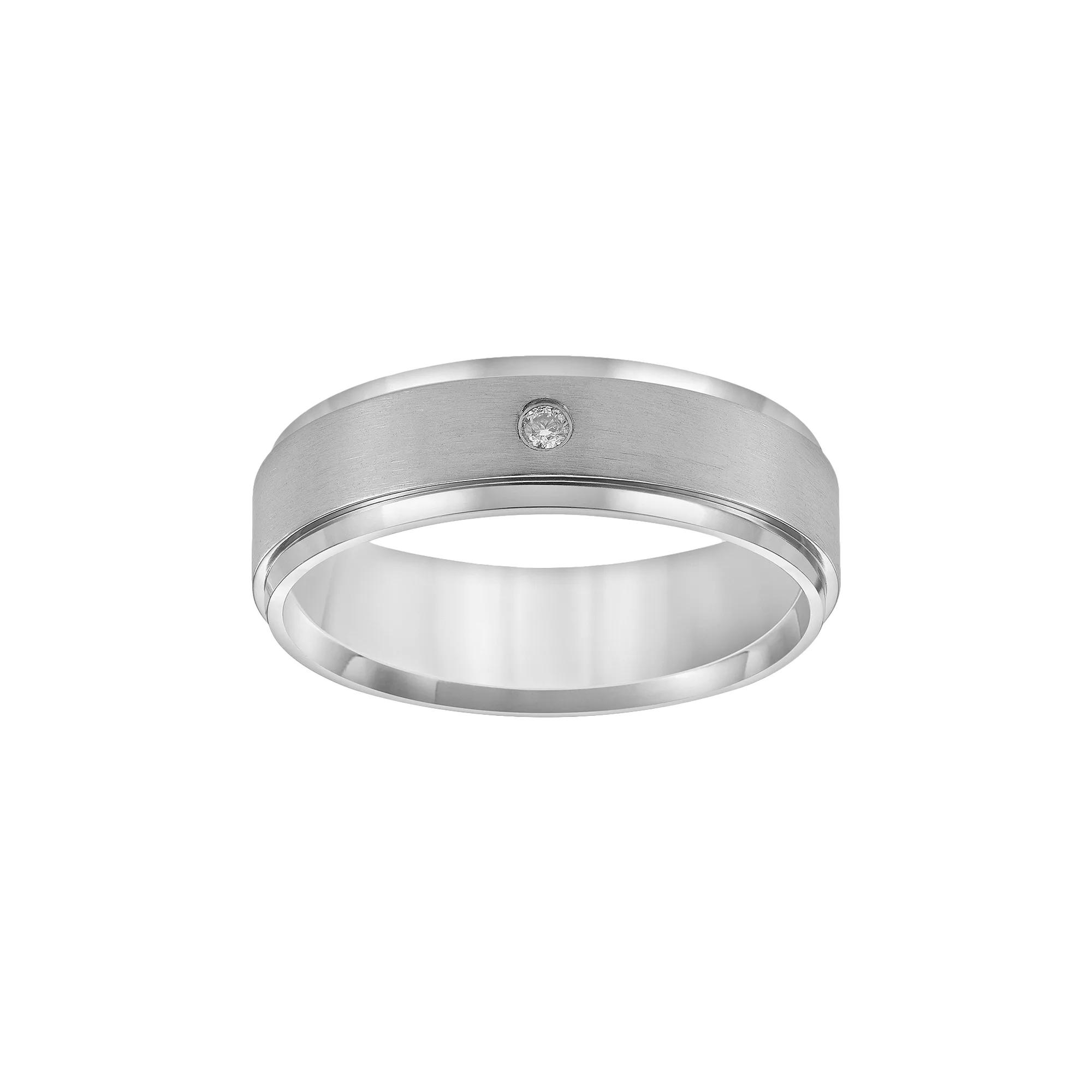 AXL Titanium Diamond Accent Wedding Band, Men's, Size: 8.50, Grey Product Image