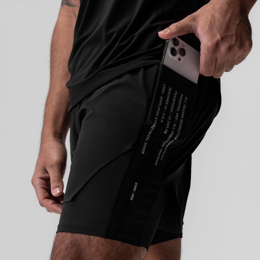0953. Aerotex™ Hybrid Liner Short - Black/Black Male Product Image