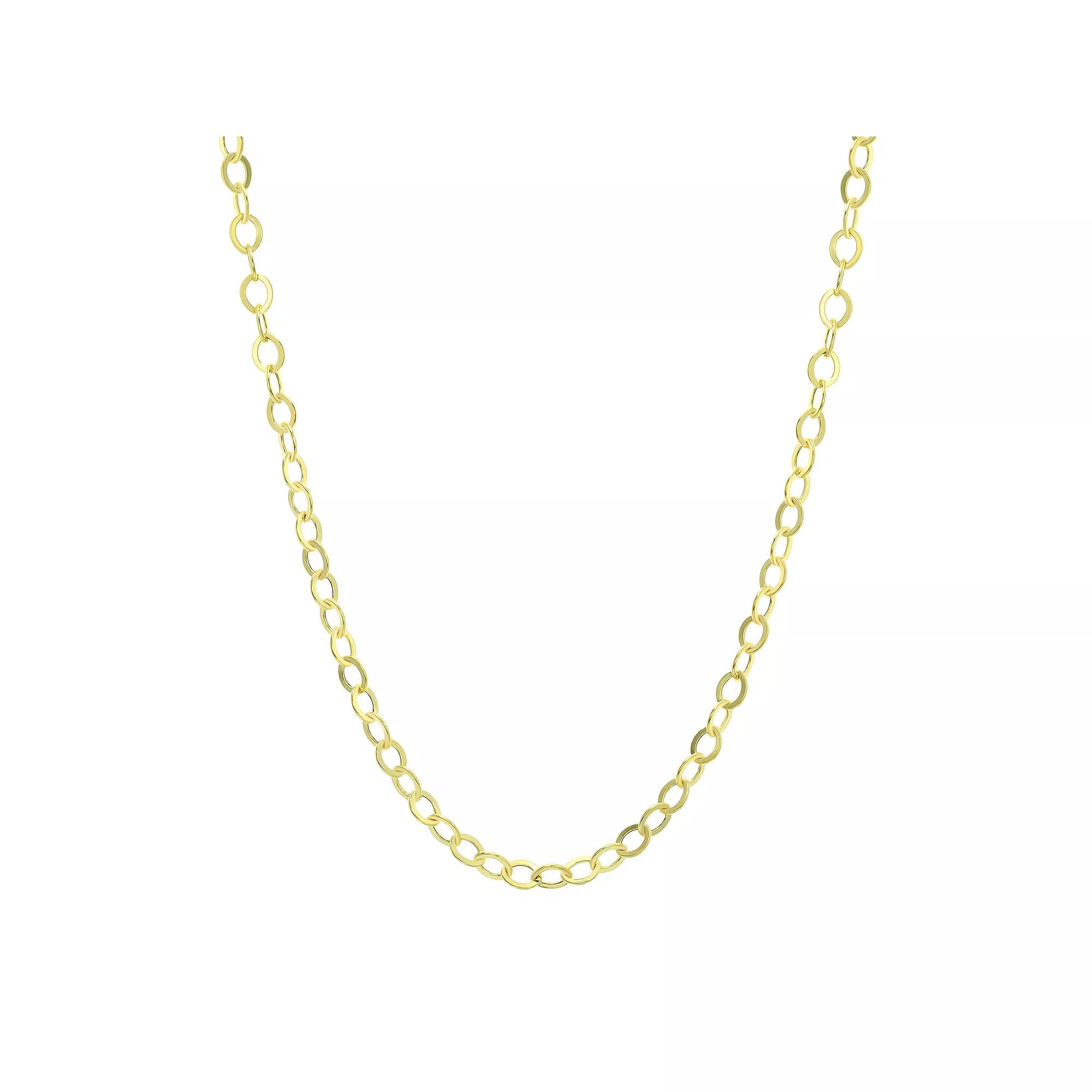 18k Gold Hollow Flat Rolo Chain Necklace, Women's, Size: 18" Product Image