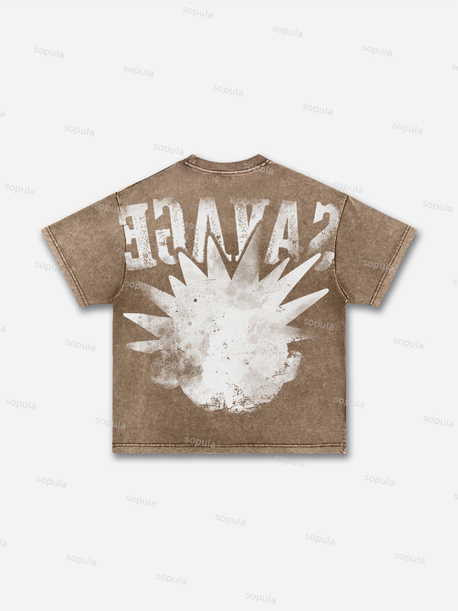 Savage The Brain Explodes Graphic Acid Wash T-shirt Product Image