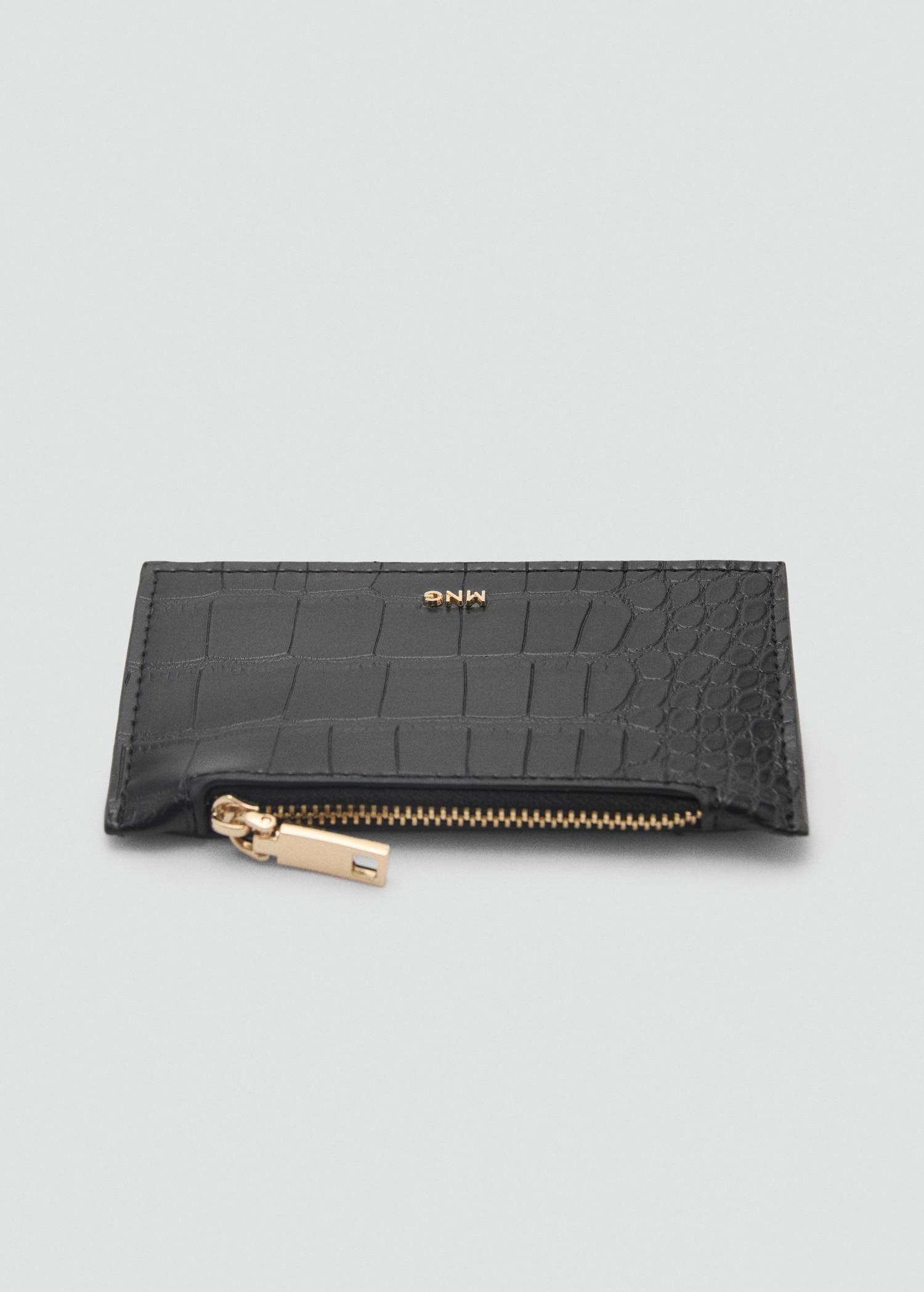 Coco leather effect card holder - Women | MANGO USA Product Image
