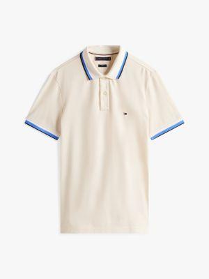 Slim Fit Stripe-Cuff Stretch Pique Polo Product Image