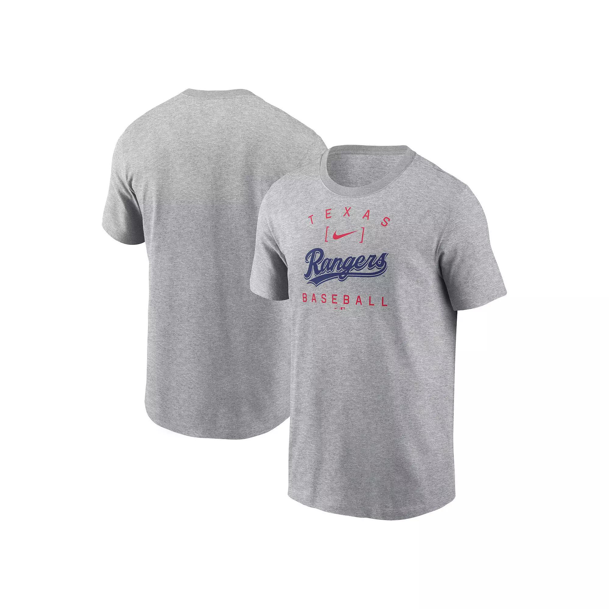 Men's Nike Heather Gray Los Angeles Angels Home Team Athletic Arch T-Shirt, Size: Small, Grey Product Image