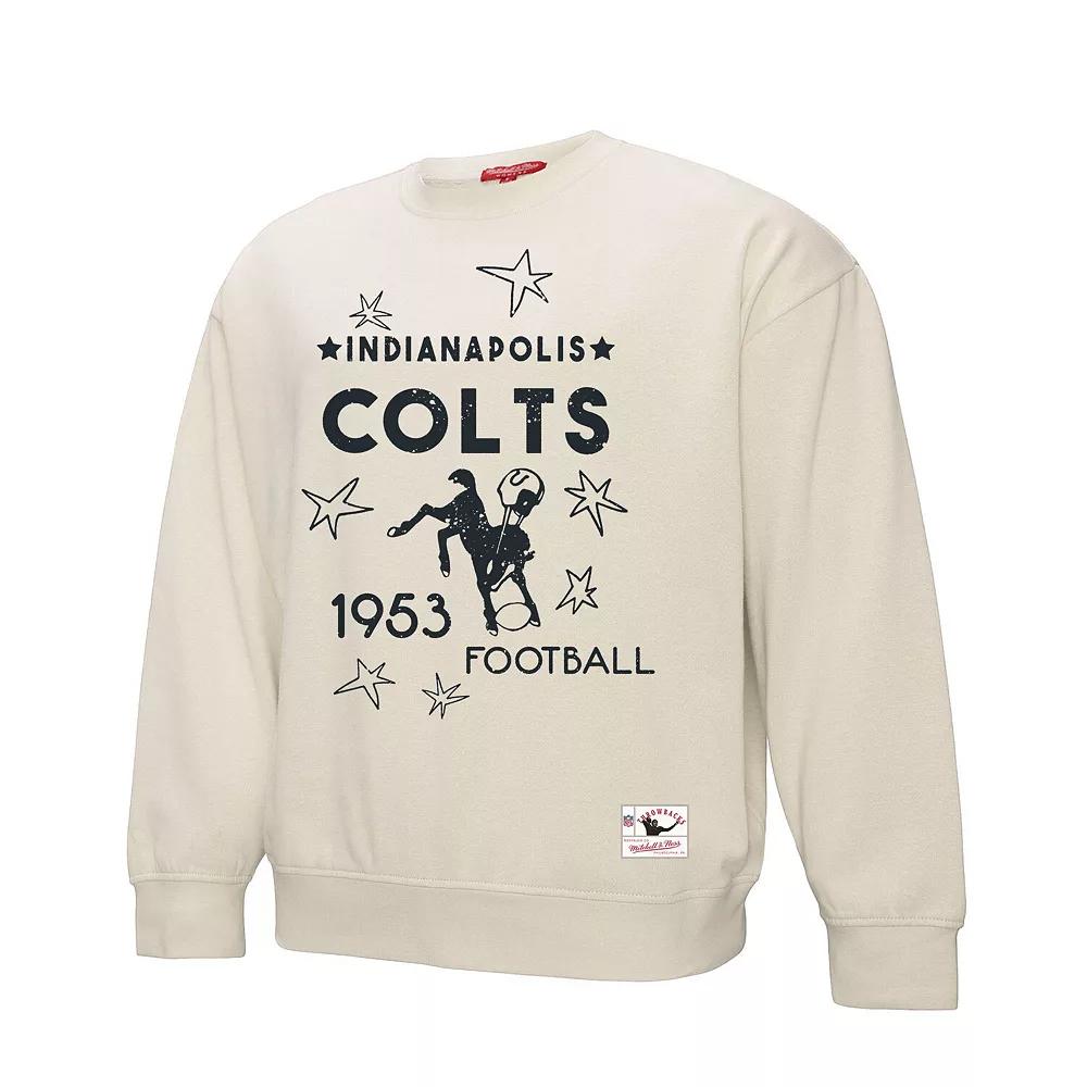 Women's Mitchell & Ness Cream Indianapolis Colts Shooting Stars Pullover Sweatshirt, Size: Medium, Beige Product Image