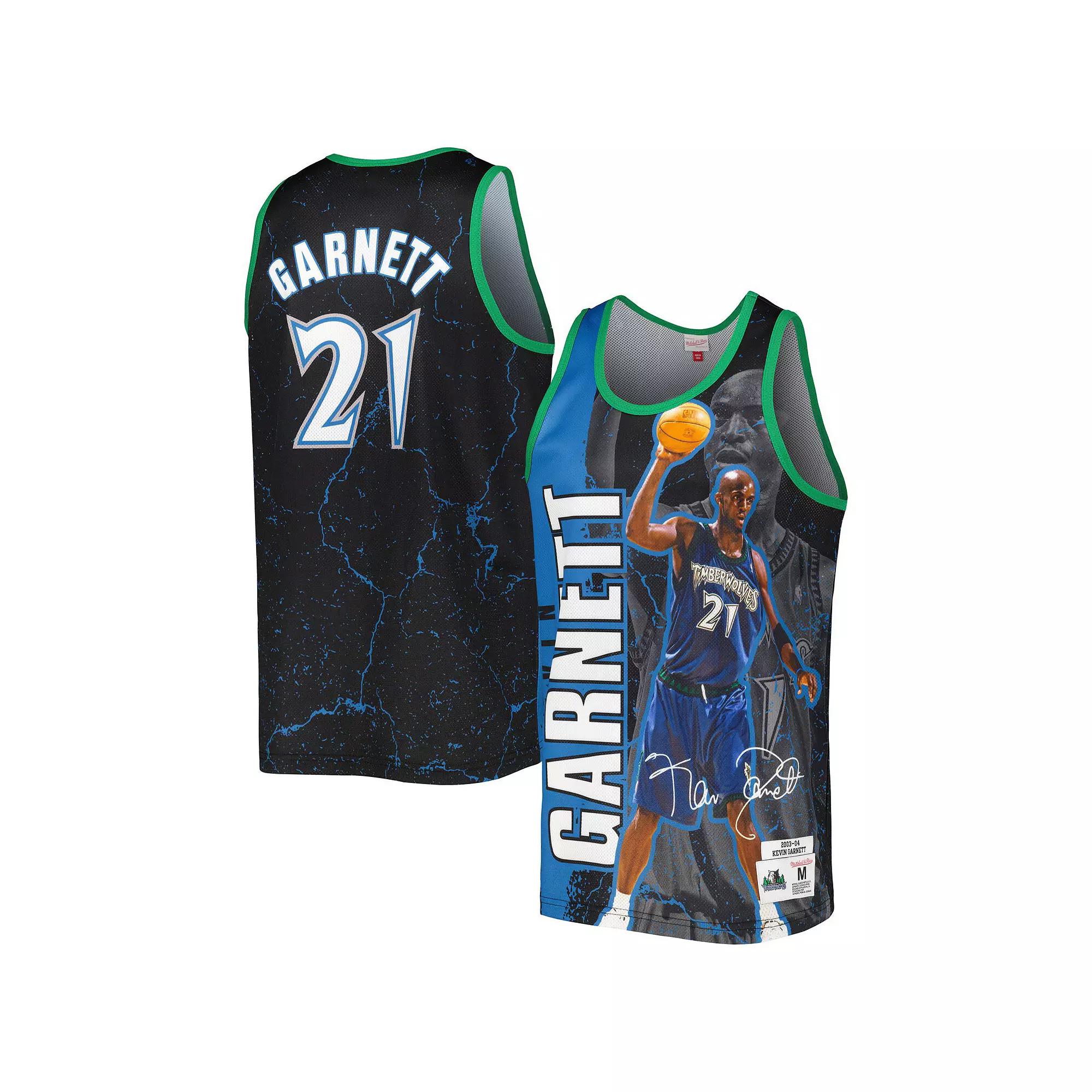 Men's Mitchell & Ness Kevin Garnett Black Minnesota Timberwolves 2003-04 Hardwood Classics Player Burst Tank Top,  Product Image