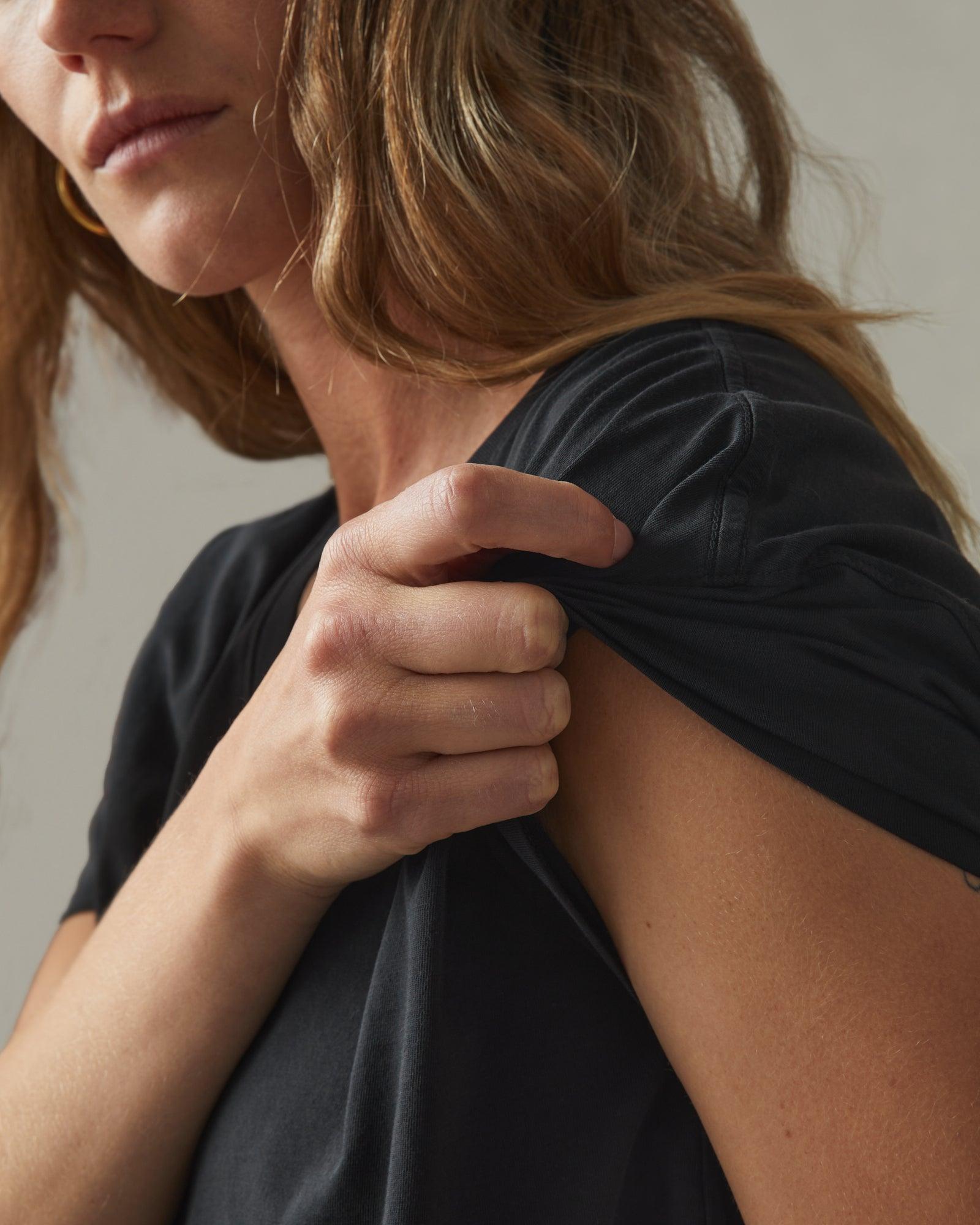 Women's Classic Relaxed V-Neck Tee - Black Female Product Image