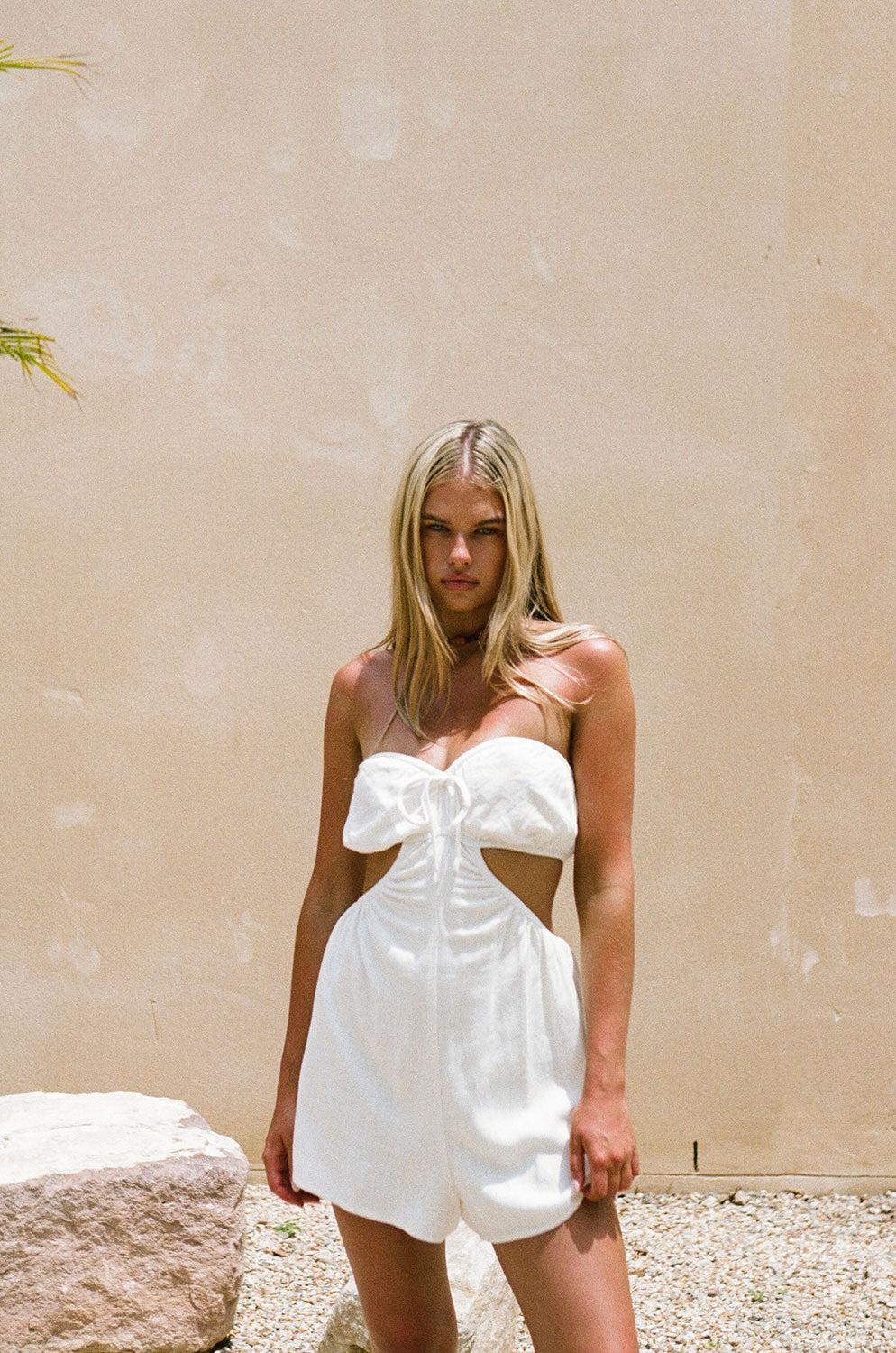 Ardelle Cutout Playsuit - White Product Image
