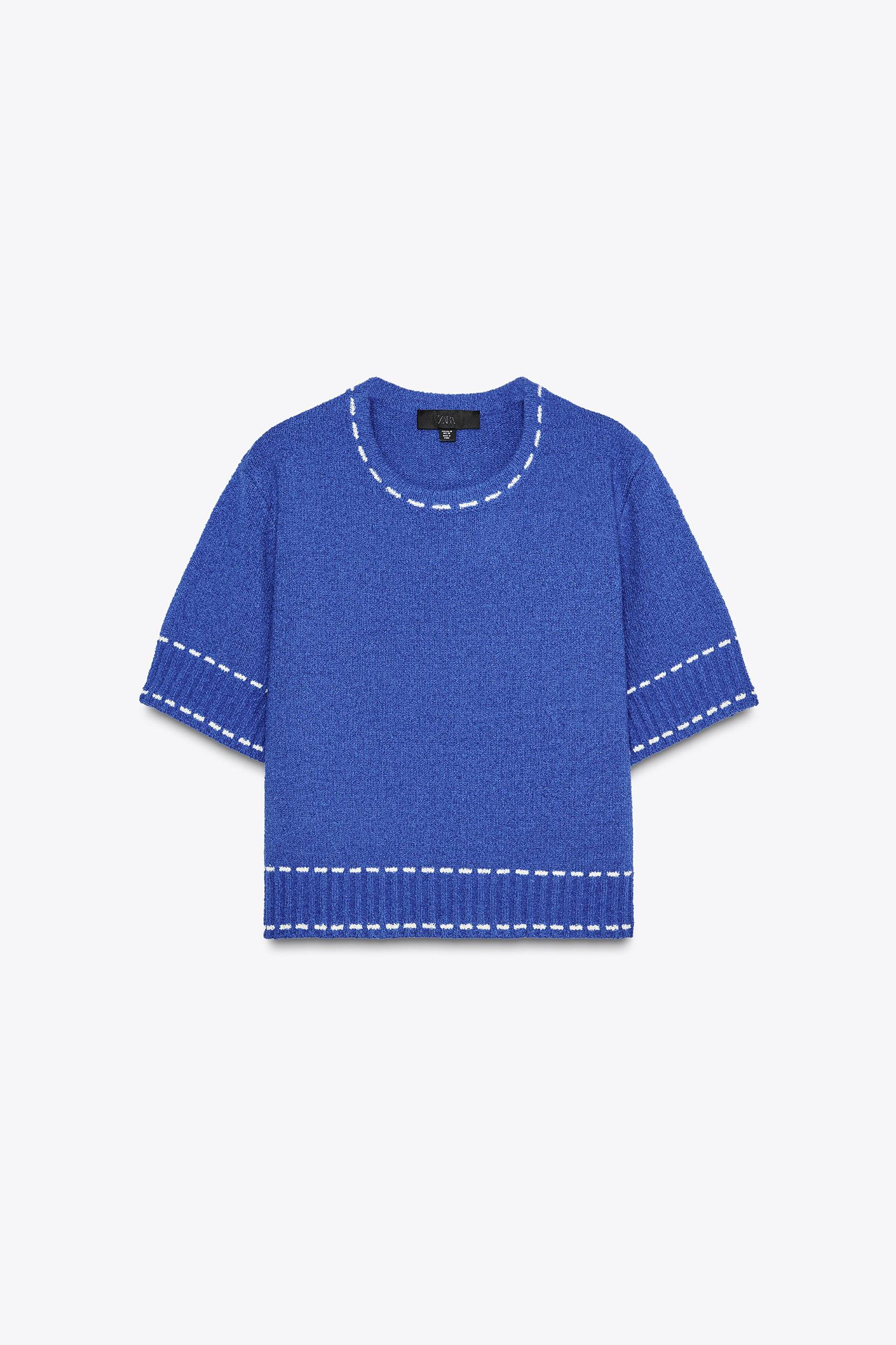 TOPSTITCH KNIT TOP Product Image