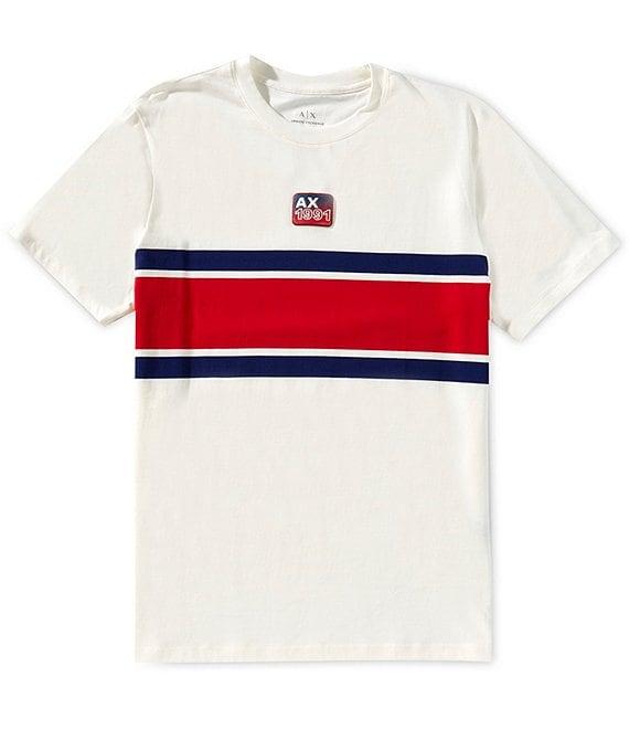 Armani Exchange Color Block 1991 Badge Logo Short Sleeve T-Shirt Product Image