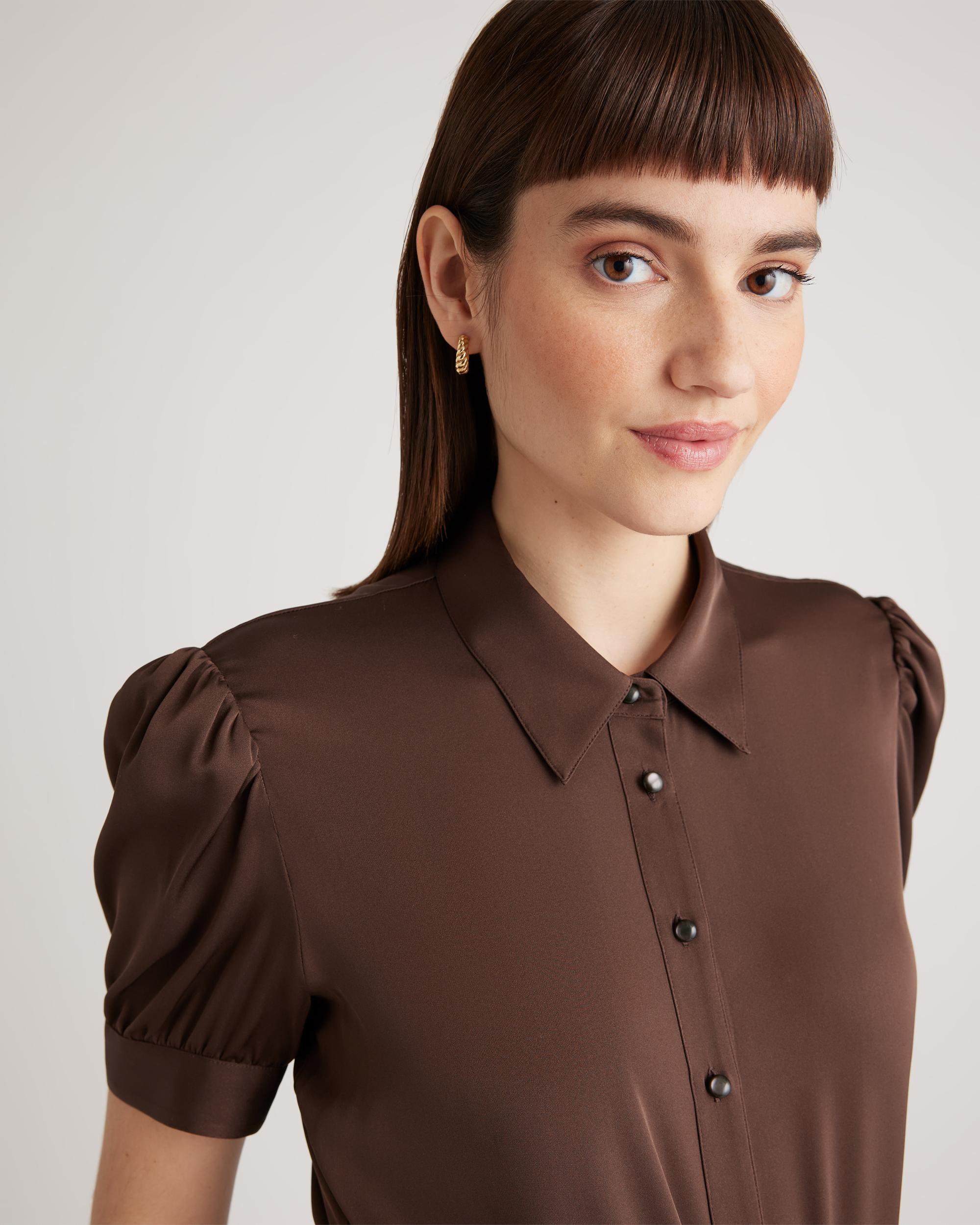 Quince | Women's Washable Stretch Silk Puff Sleeve Blouse Mulberry Silk Product Image