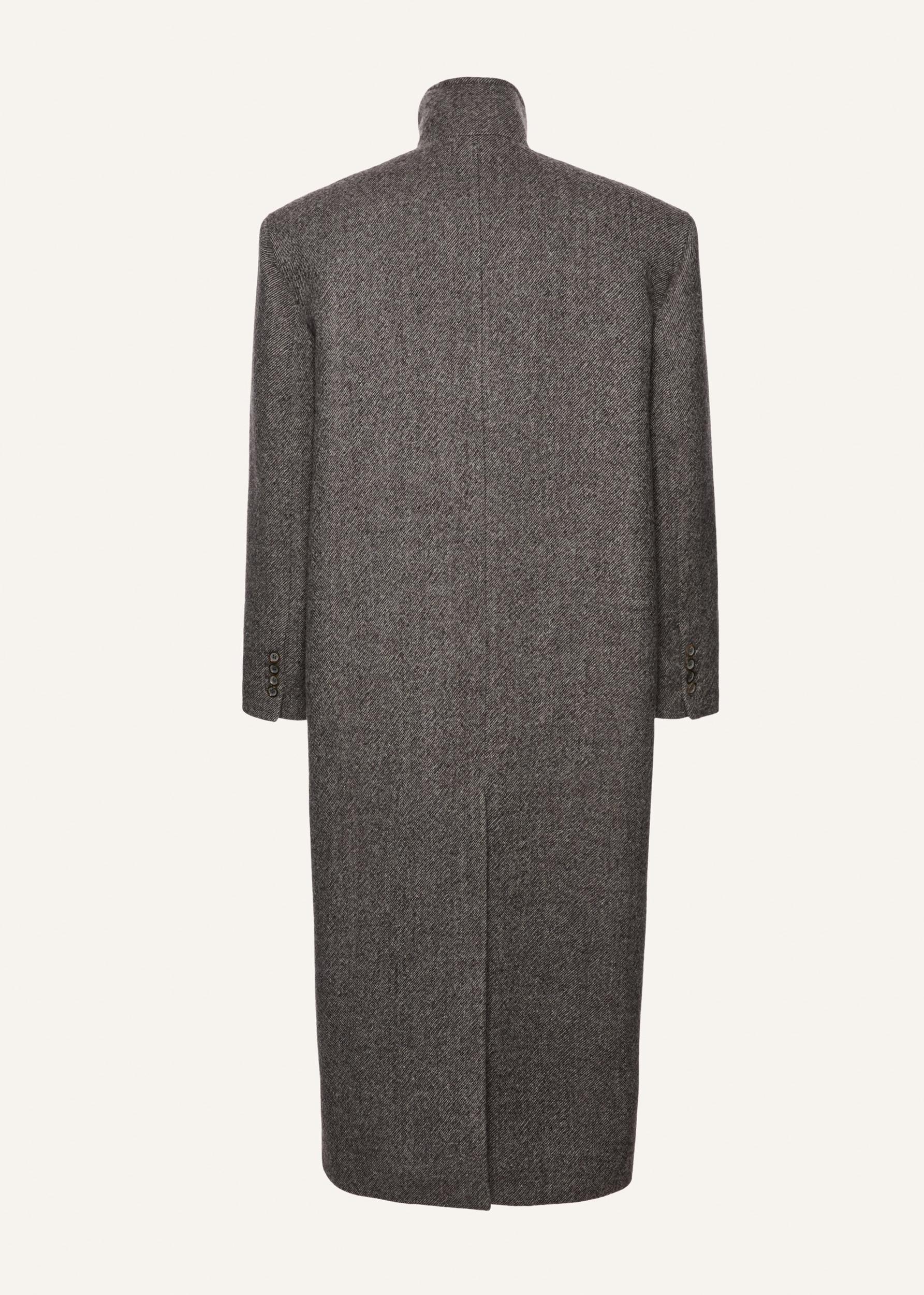 Oversized high collar wool coat in grey Product Image