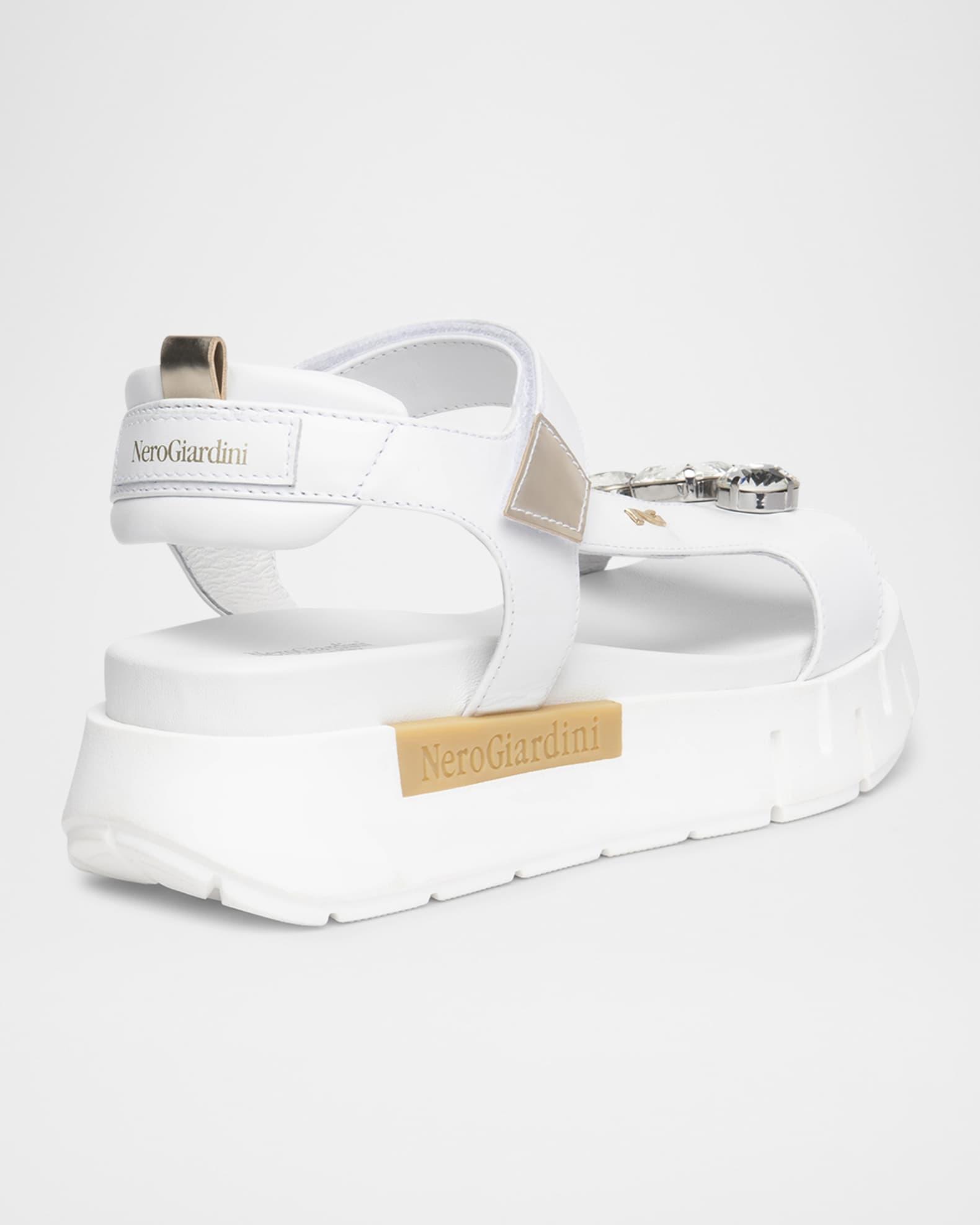 Stone Embellished Leather Sandals Product Image