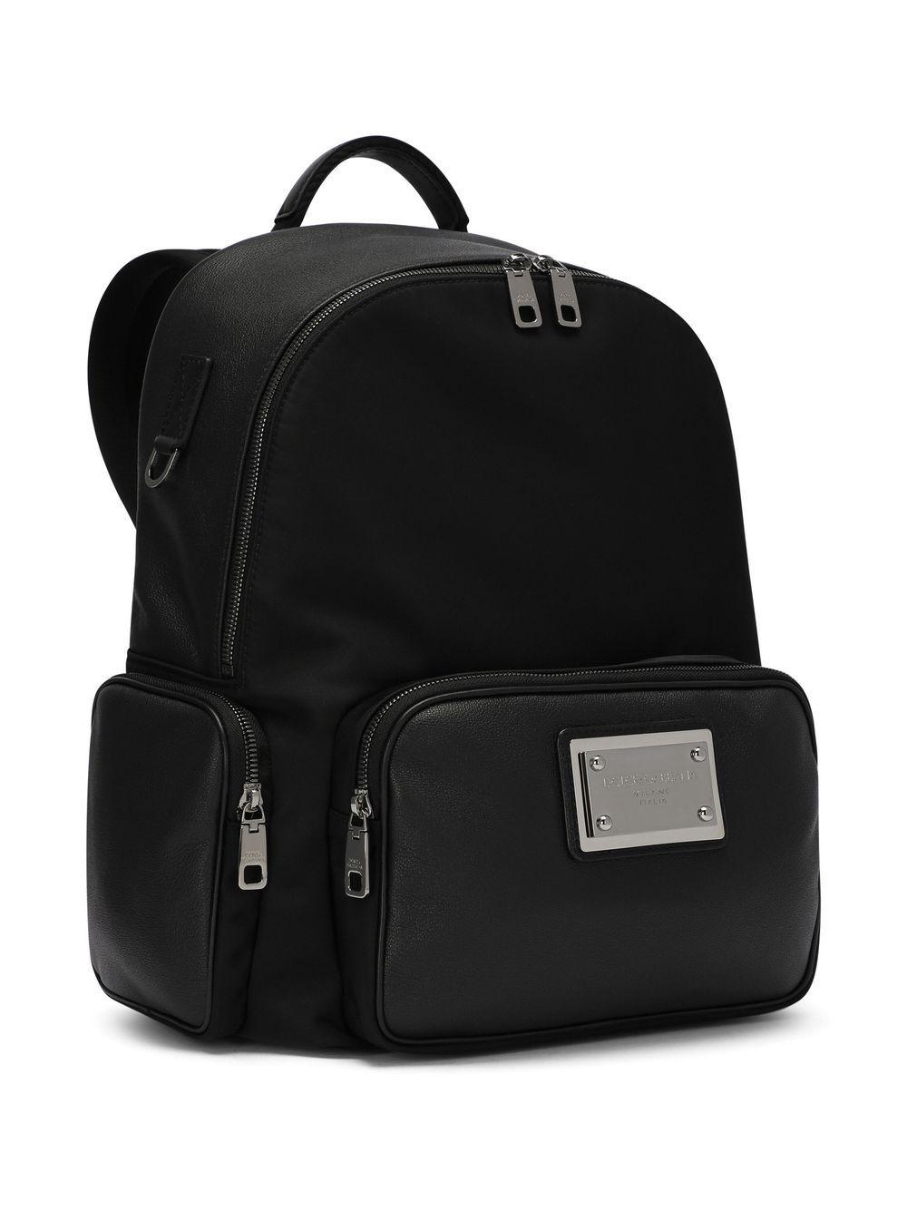logo-tag leather backpack Product Image