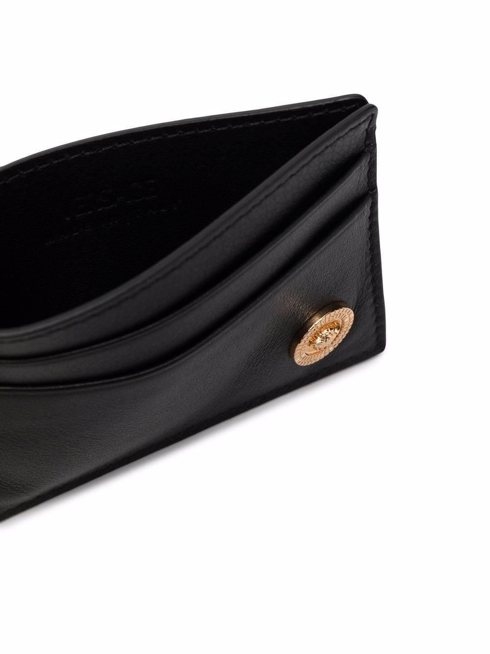 VERSACE Black Small Wallet With Medusa Biggie Logo In Leather Woman Product Image