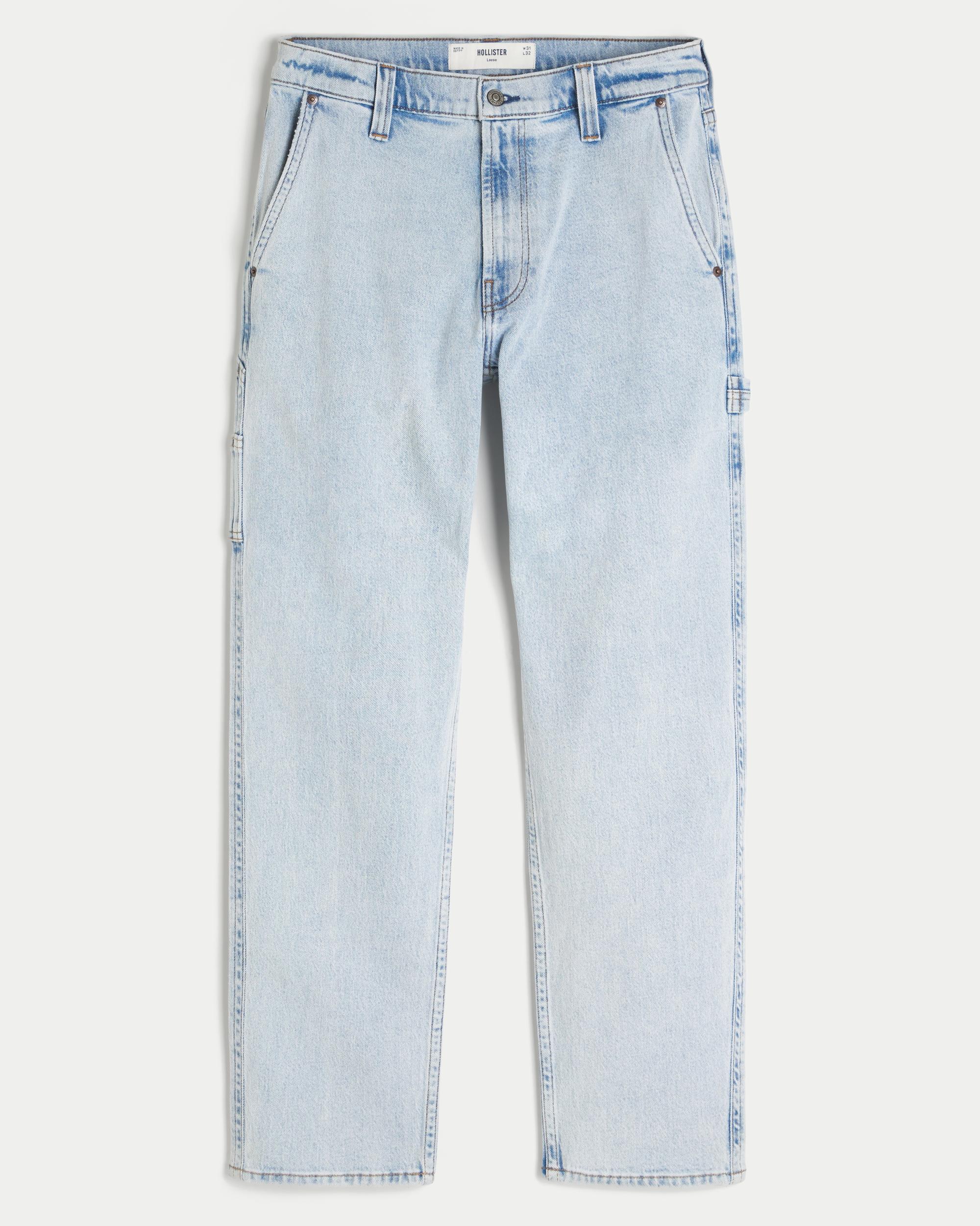 Light Wash Loose Painter Jeans Product Image