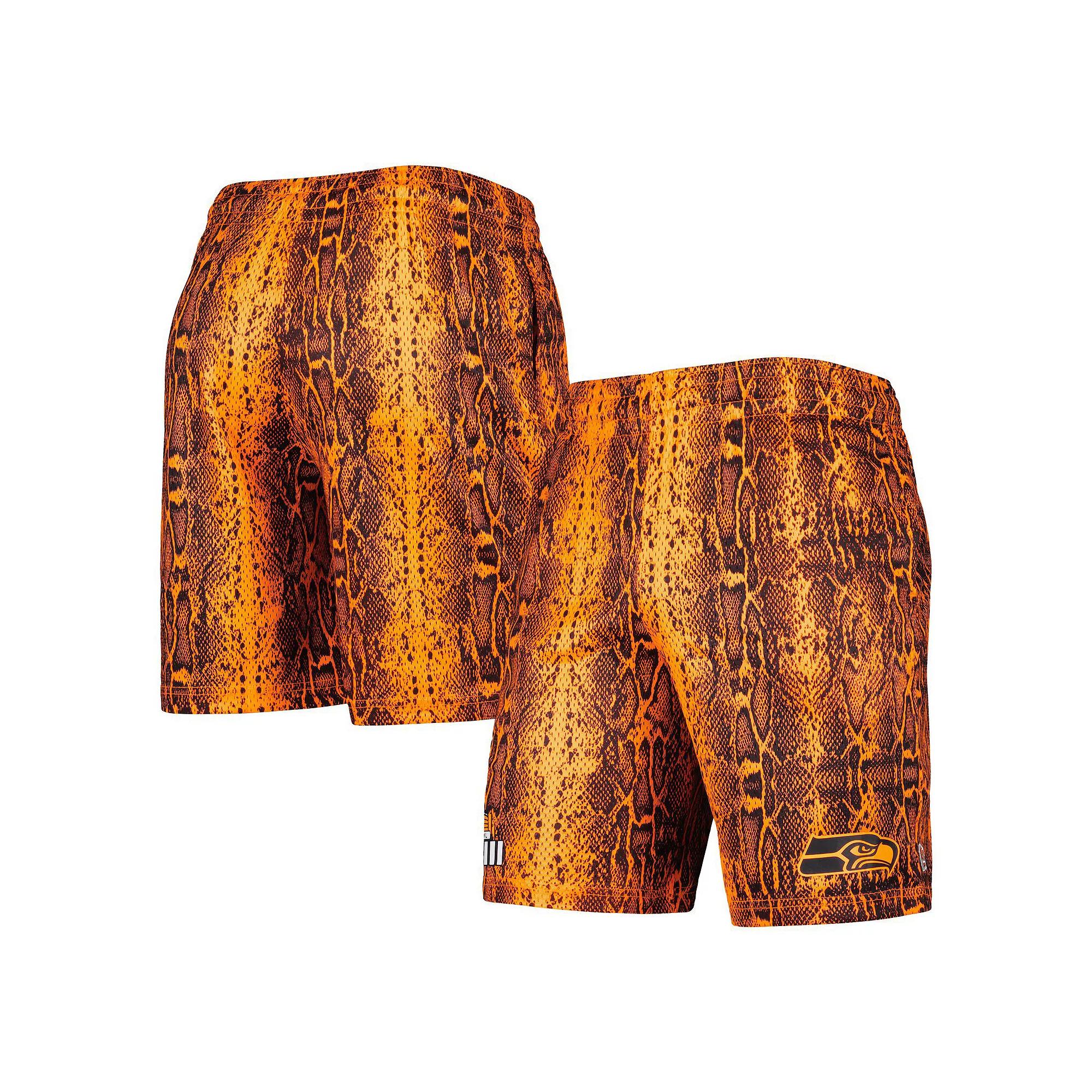Men's New Era Orange Seattle Seahawks Summer Pop Shorts,  Product Image