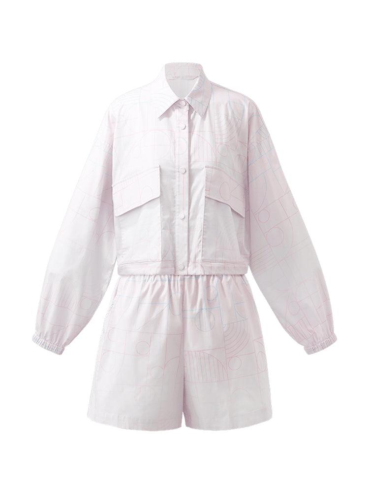 GOELIA X CHRISTINE PHUNG Crop Jacket And Shorts Two-Piece Set Product Image