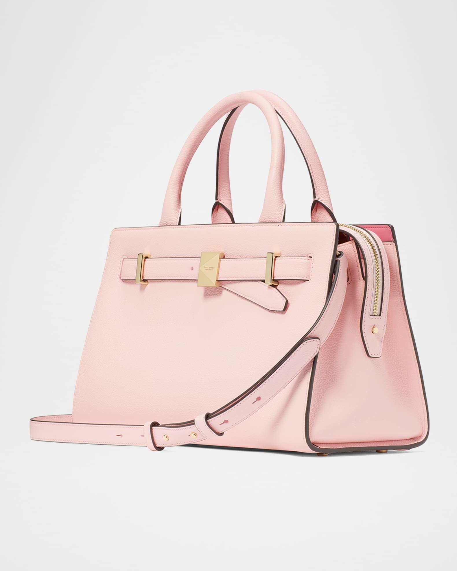 deco medium pebbled leather top-handle bag Product Image