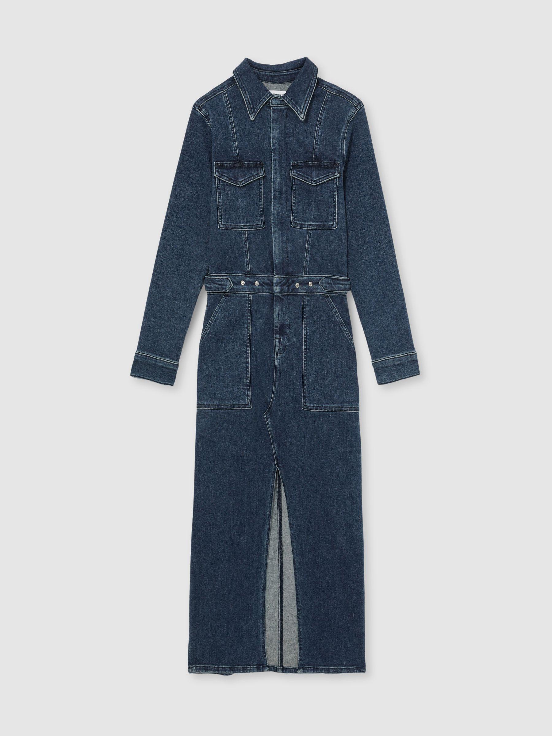 Good American Denim Midi Dress in Dark Indigo Product Image