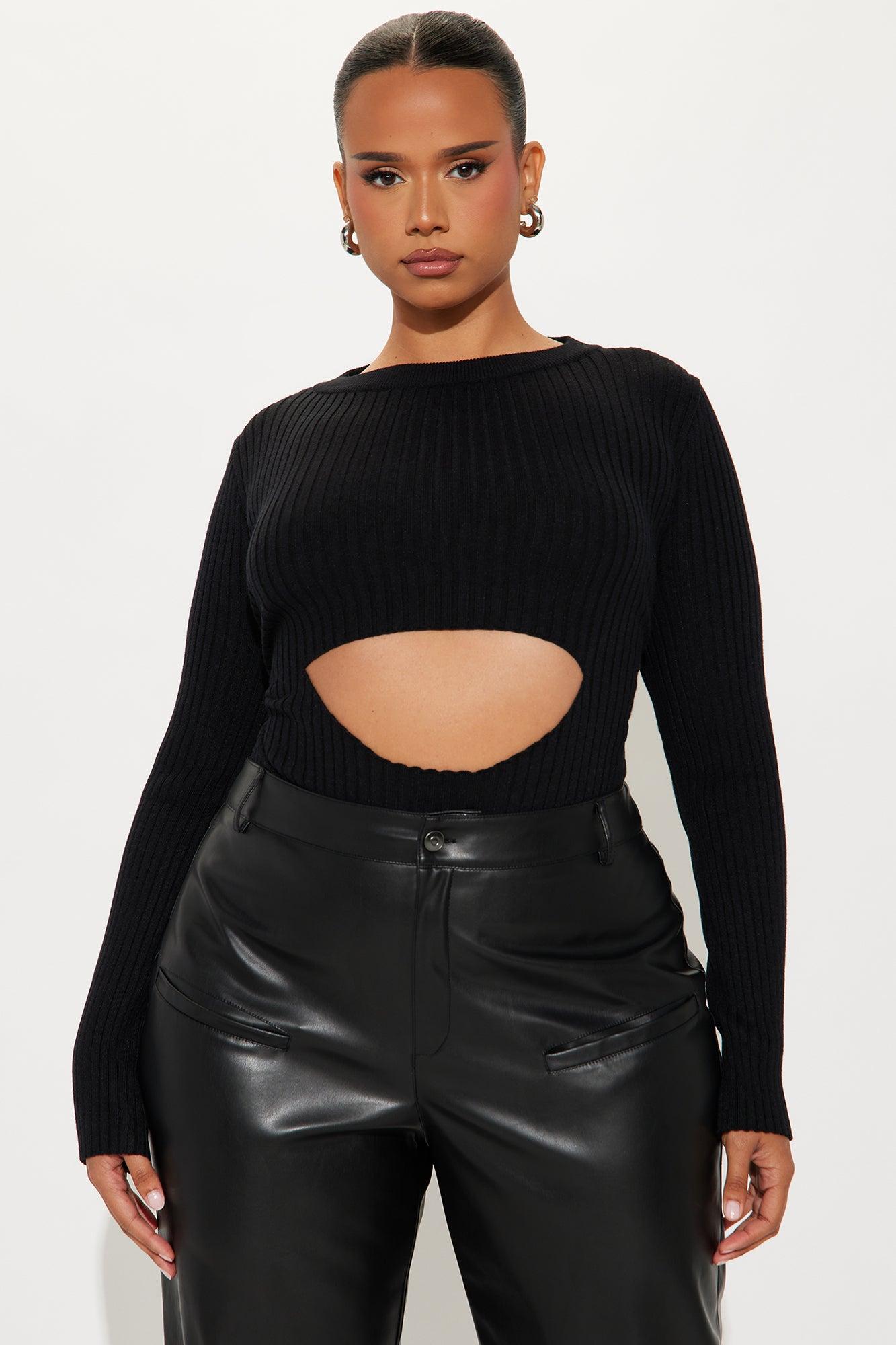 Sydney Sweater Bodysuit - Black Product Image