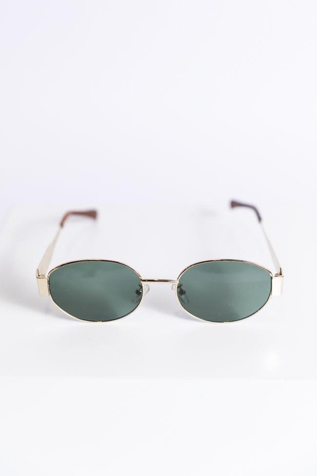 Gold Oval Wire Framed Sunglasses FINAL SALE Product Image