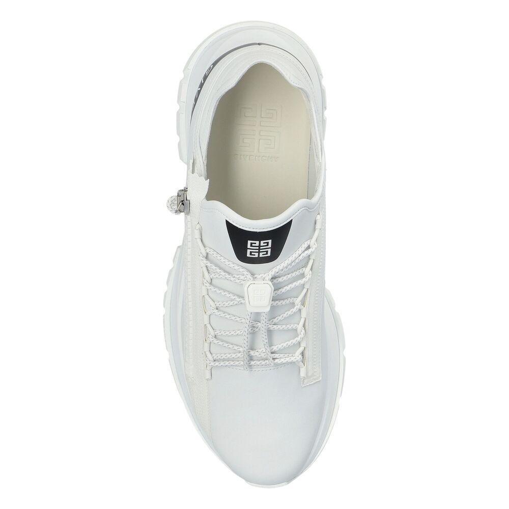 GIVENCHY Spectre Runner Leather Sneakers With 4g Side Zip Detail In White Product Image
